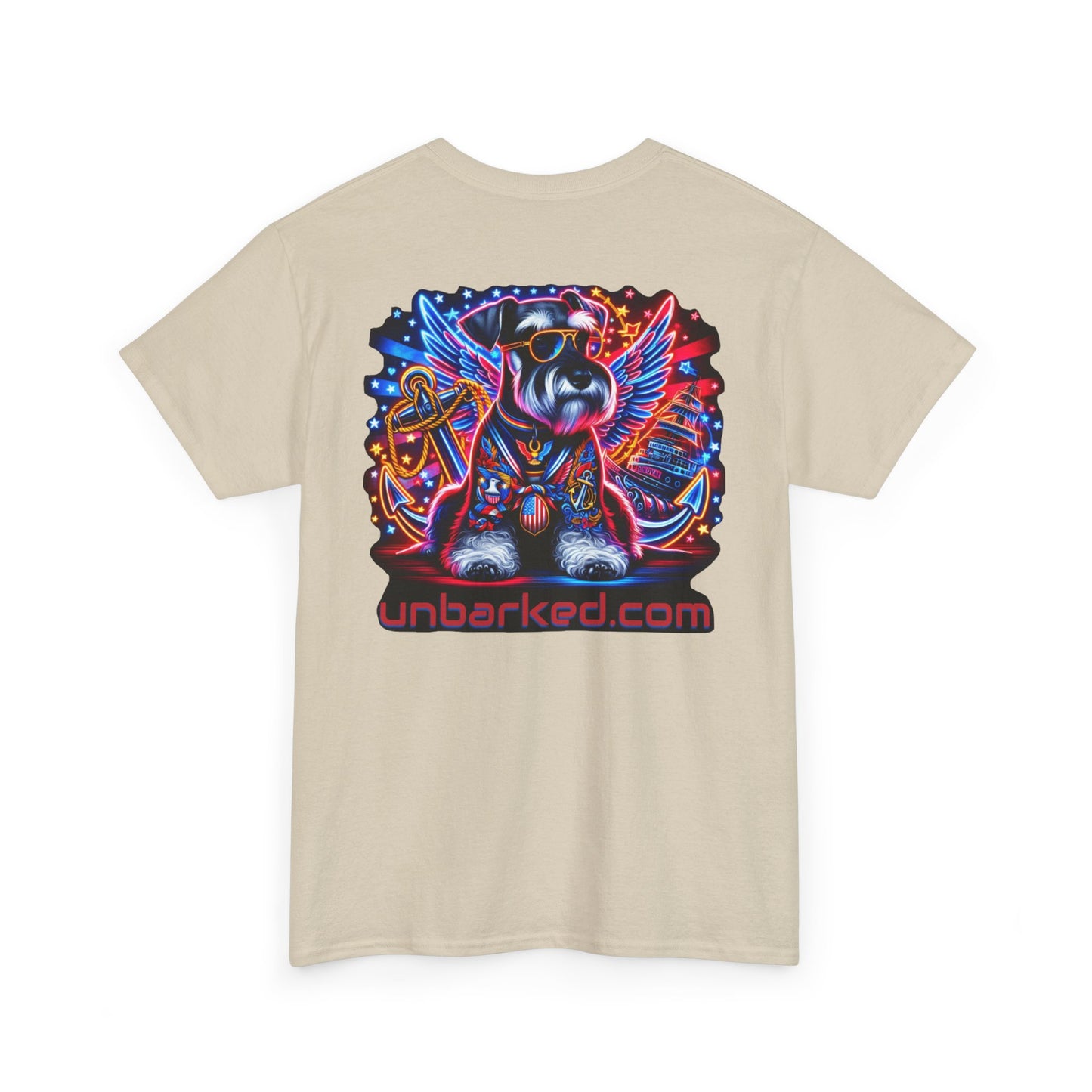 Patriot Miniature Schnauzer Dog Tattoo Heavy Cotton Tee Shirt