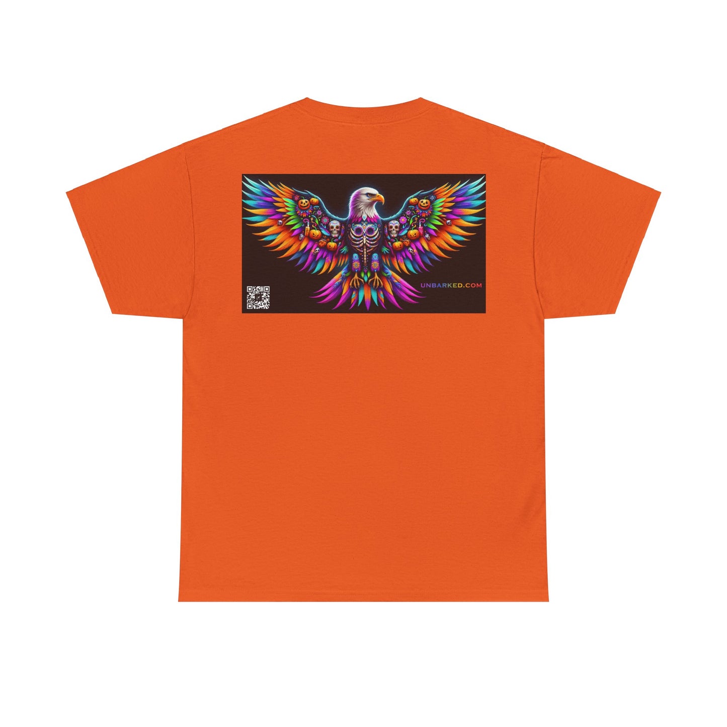 UNBARKED! Halloween Collection - Bald Eagle Vibrant Día de Muertos Tattoo Unisex Heavy Cotton Tee Shirt