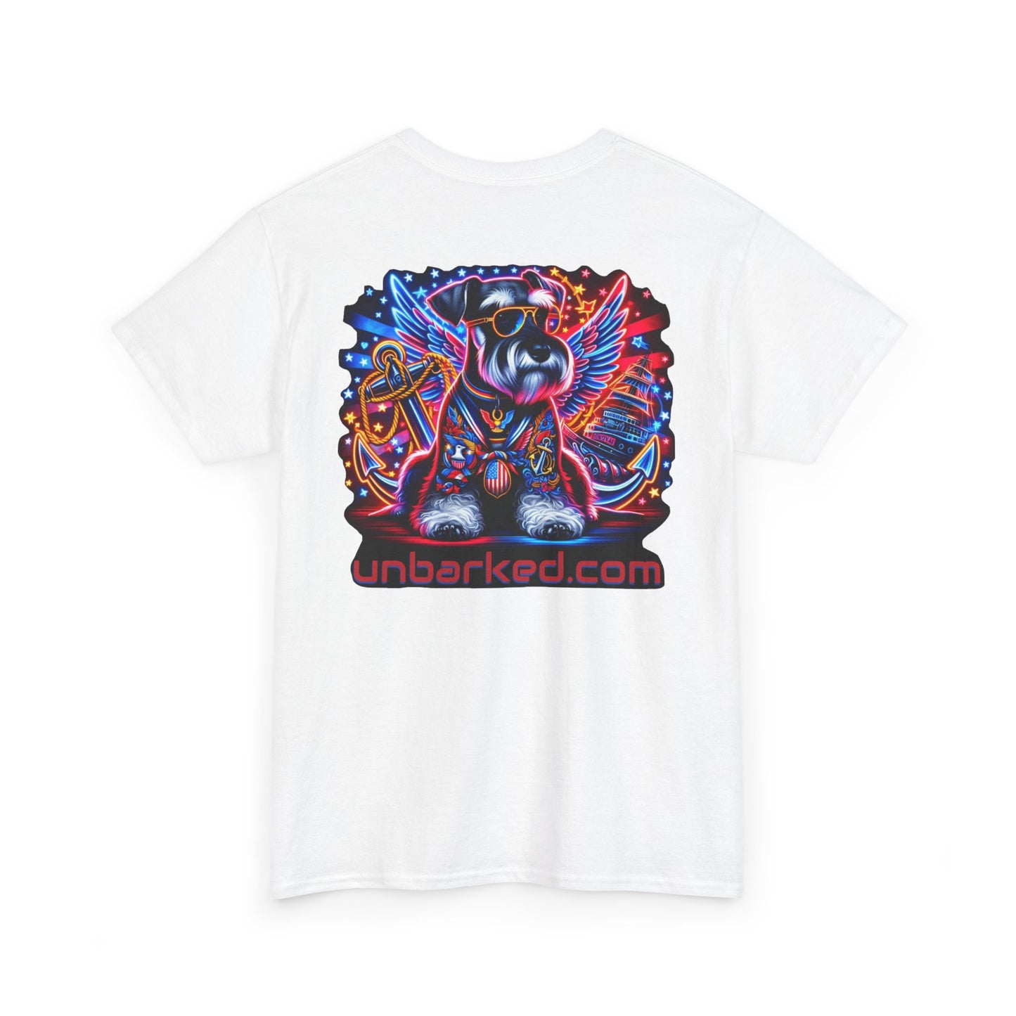 Patriot Miniature Schnauzer Dog Tattoo Heavy Cotton Tee Shirt