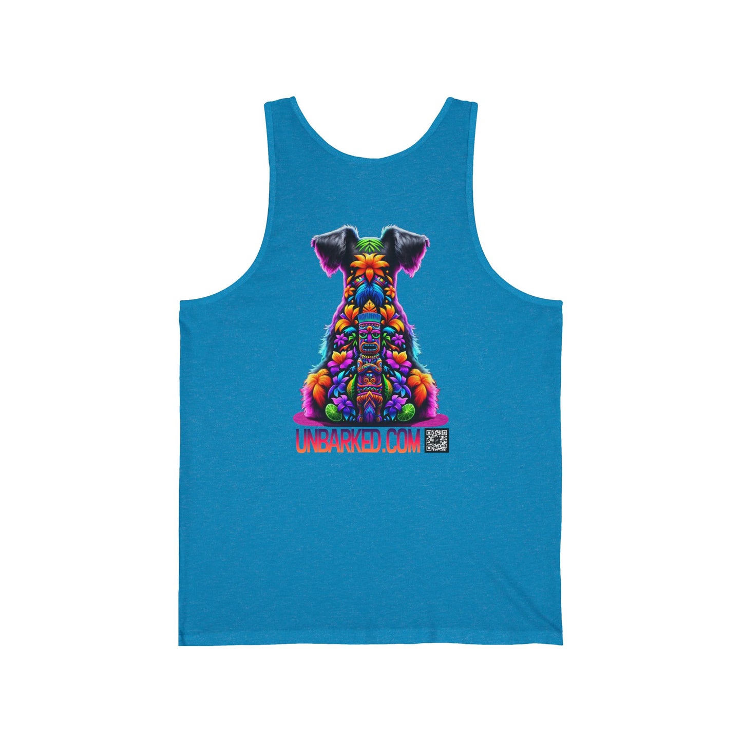 UNBARKED! Hawaiian Schnauzer Dog Tank Tee Shirt Aloha Tattoo