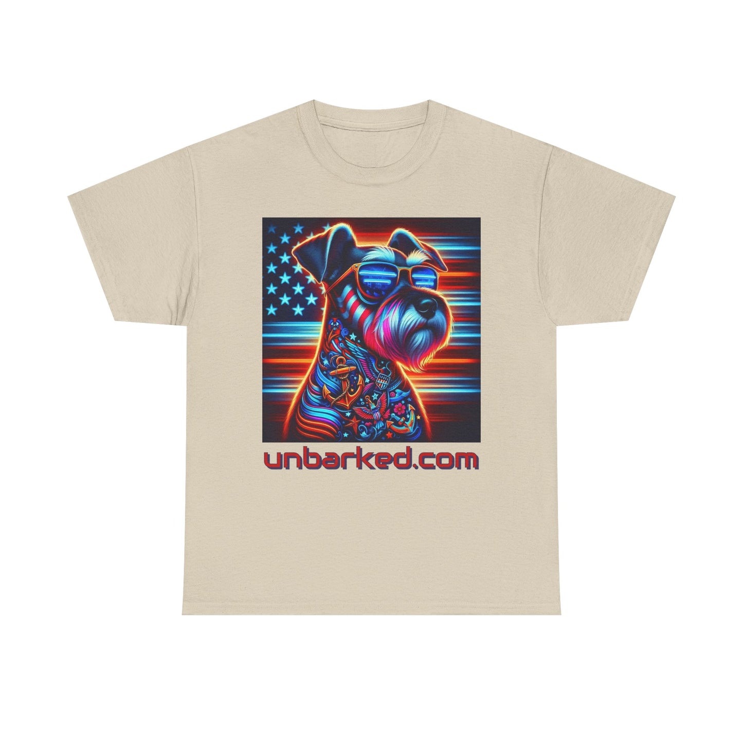 Patriot Miniature Schnauzer Dog Tattoo Heavy Cotton Tee Shirt