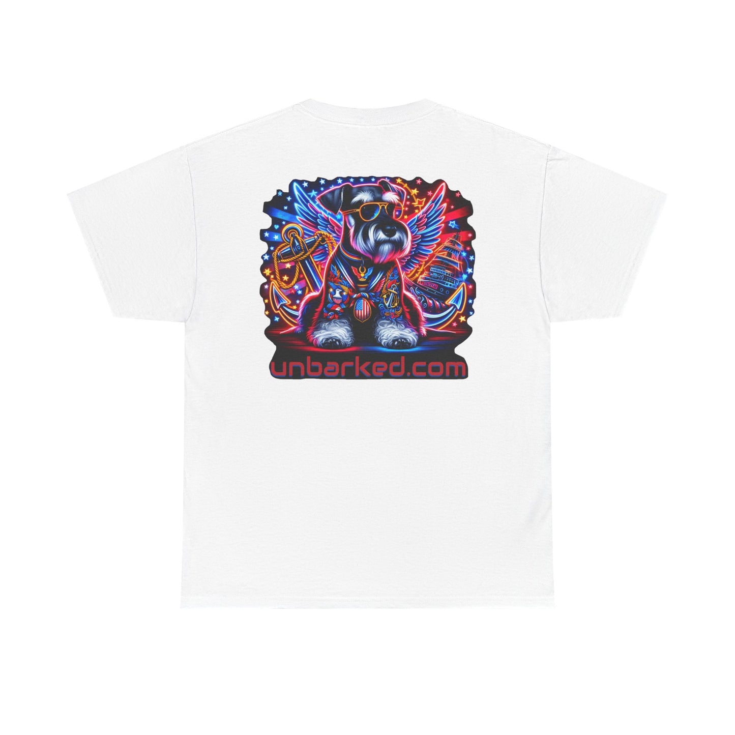 Patriot Miniature Schnauzer Dog Tattoo Heavy Cotton Tee Shirt