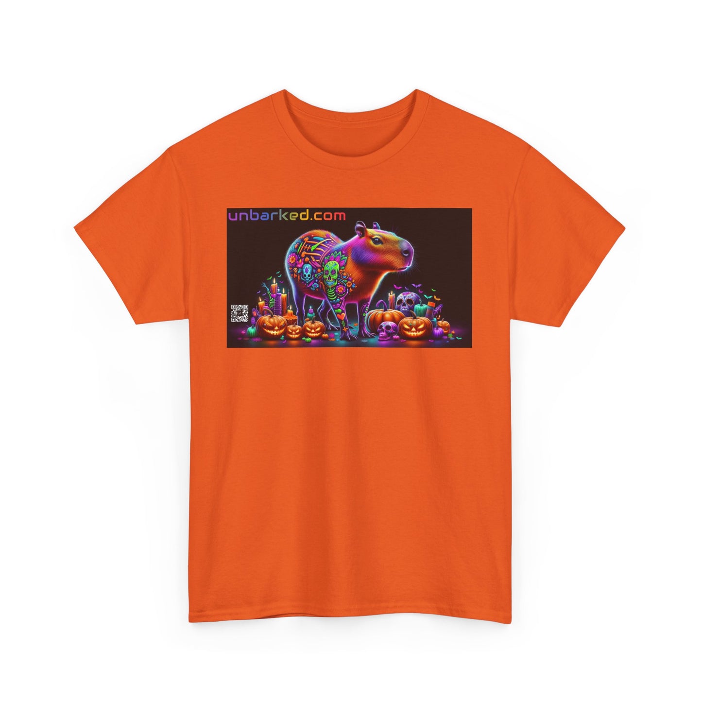 UNBARKED! Halloween Collection - Capybara Vibrant Día de Muertos Tattoo Unisex Heavy Cotton Tee