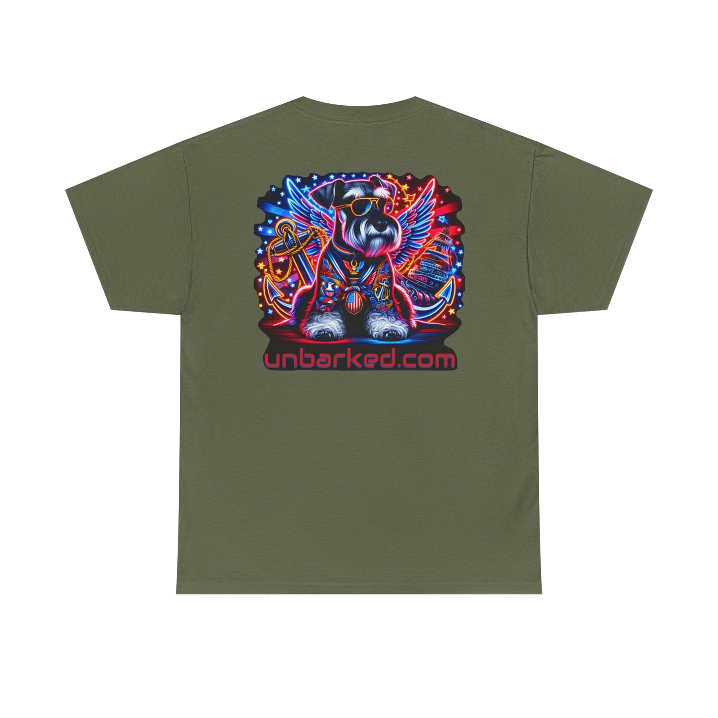 Patriot Miniature Schnauzer Dog Tattoo Heavy Cotton Tee Shirt