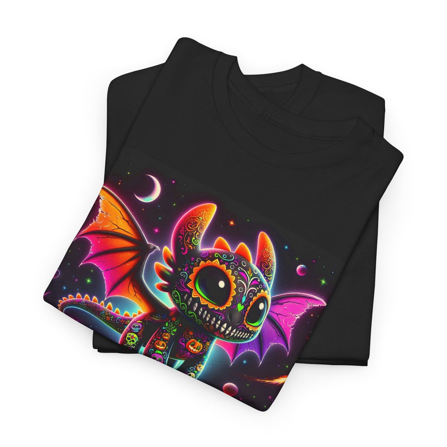 UNBARKED! Halloween Collection - Dragon Vibrant Día de Muertos Tattoo Unisex Heavy Cotton Tee