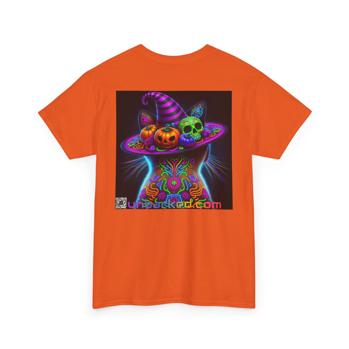 UNBARKED! Halloween Collection - Siamese Cat Vibrant Día de Muertos Tattoo Unisex Heavy Cotton Tee