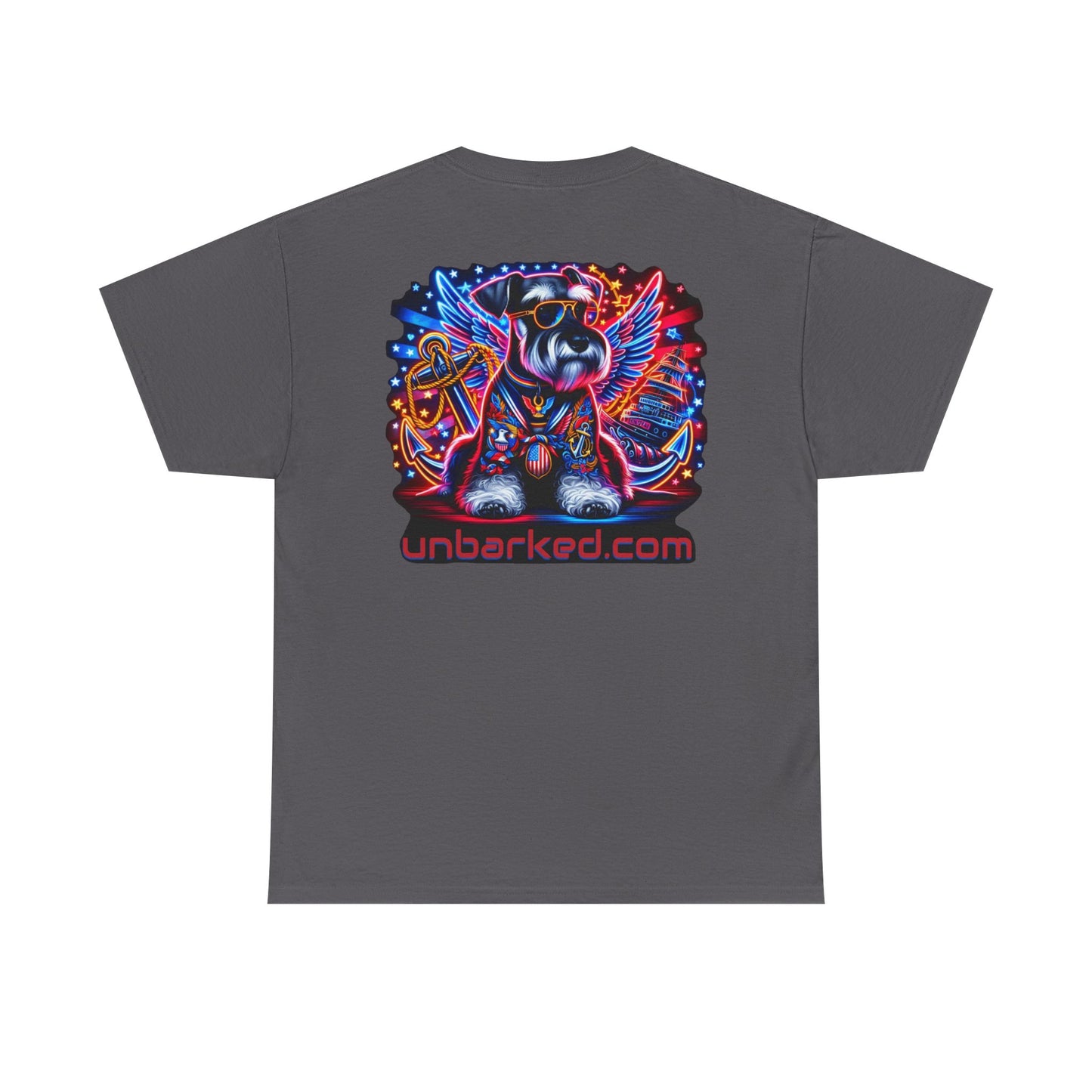 Patriot Miniature Schnauzer Dog Tattoo Heavy Cotton Tee Shirt
