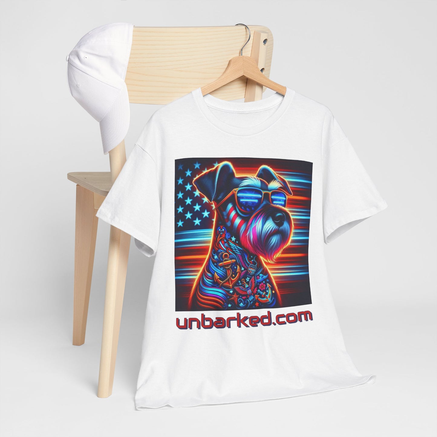 Patriot Miniature Schnauzer Dog Tattoo Heavy Cotton Tee Shirt