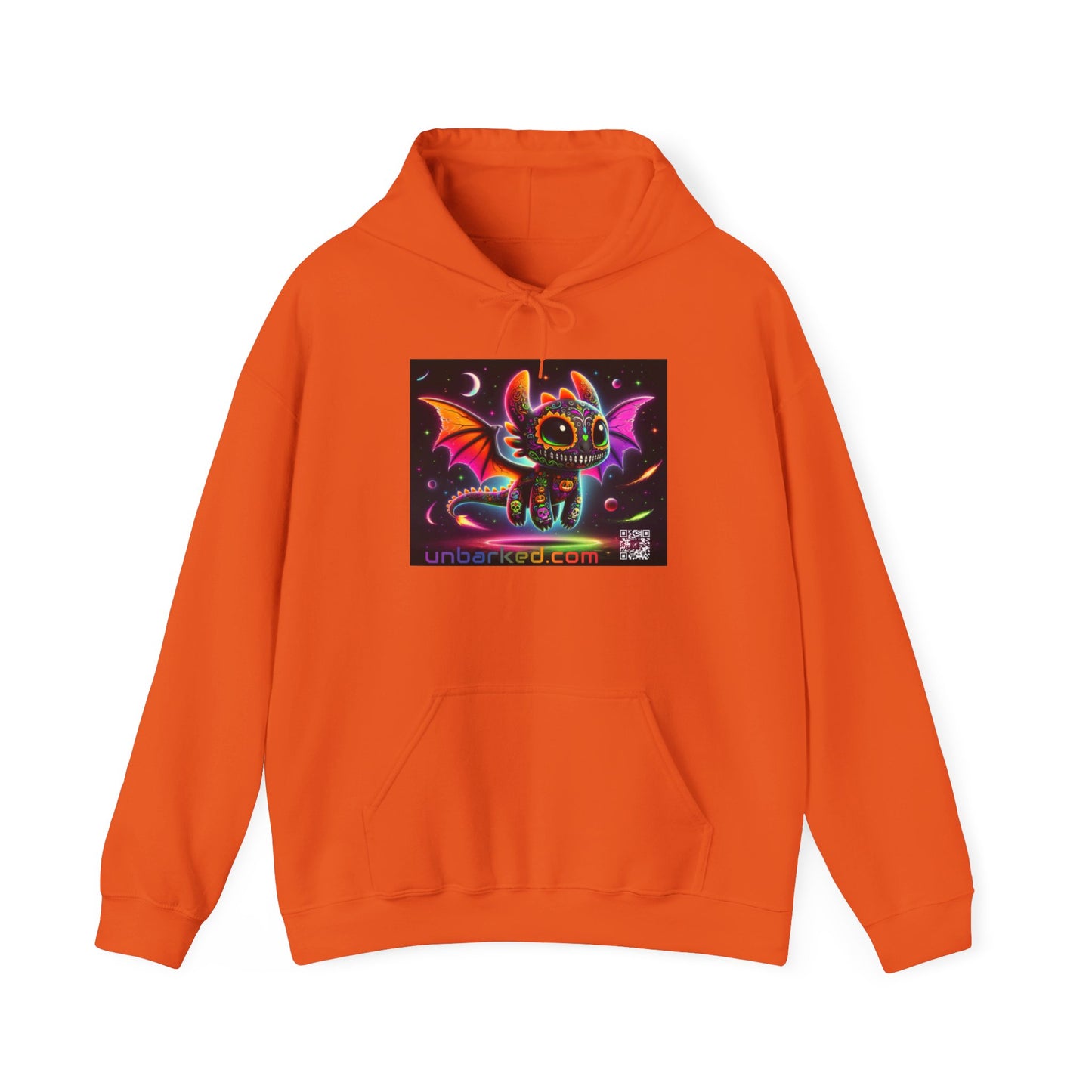 Hooded Sweatshirt UNBARKED! Halloween Collection - Dragon Vibrant Día de Muertos Tattoo Hoodie Unisex Heavy Blend™