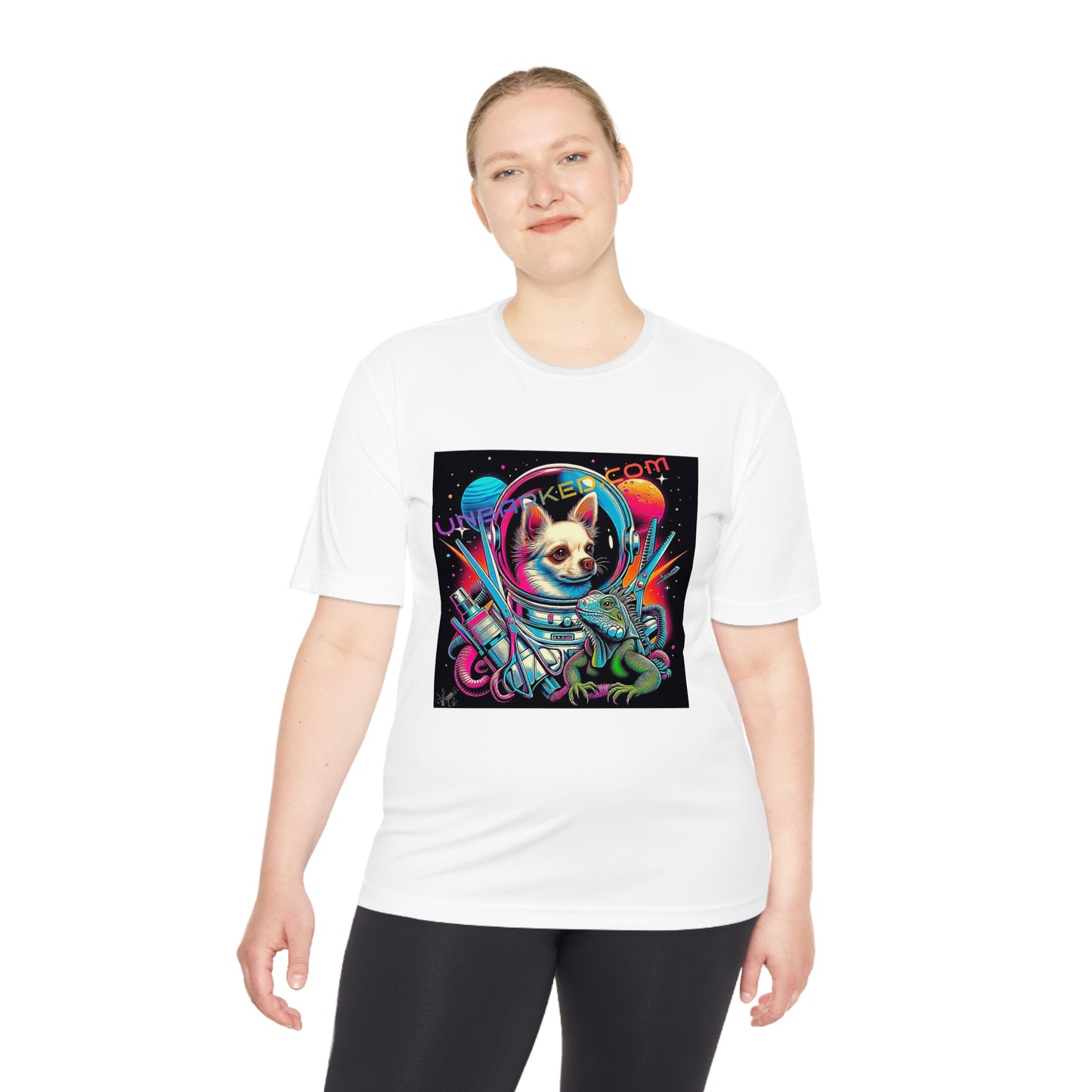 Unisex Moisture Wicking Tee Chihuahua Space Grooming Friendly 100% Polyester
