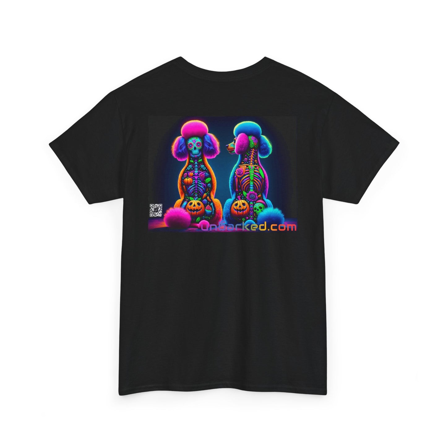 UNBARKED! Halloween Collection - Poodle Dog Vibrant Día de Muertos Tattoo Unisex Heavy Cotton Tee