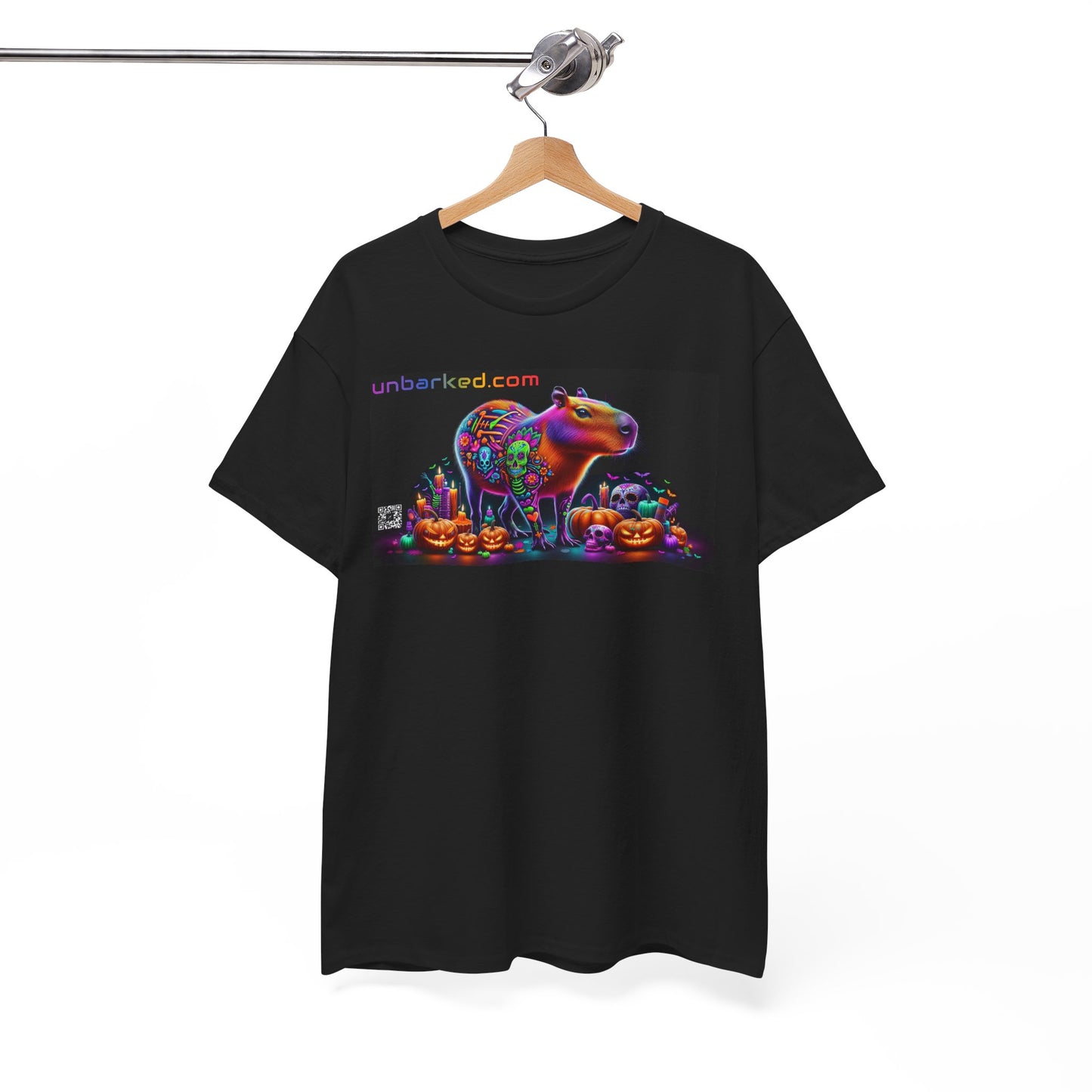 UNBARKED! Halloween Collection - Capybara Vibrant Día de Muertos Tattoo Unisex Heavy Cotton Tee