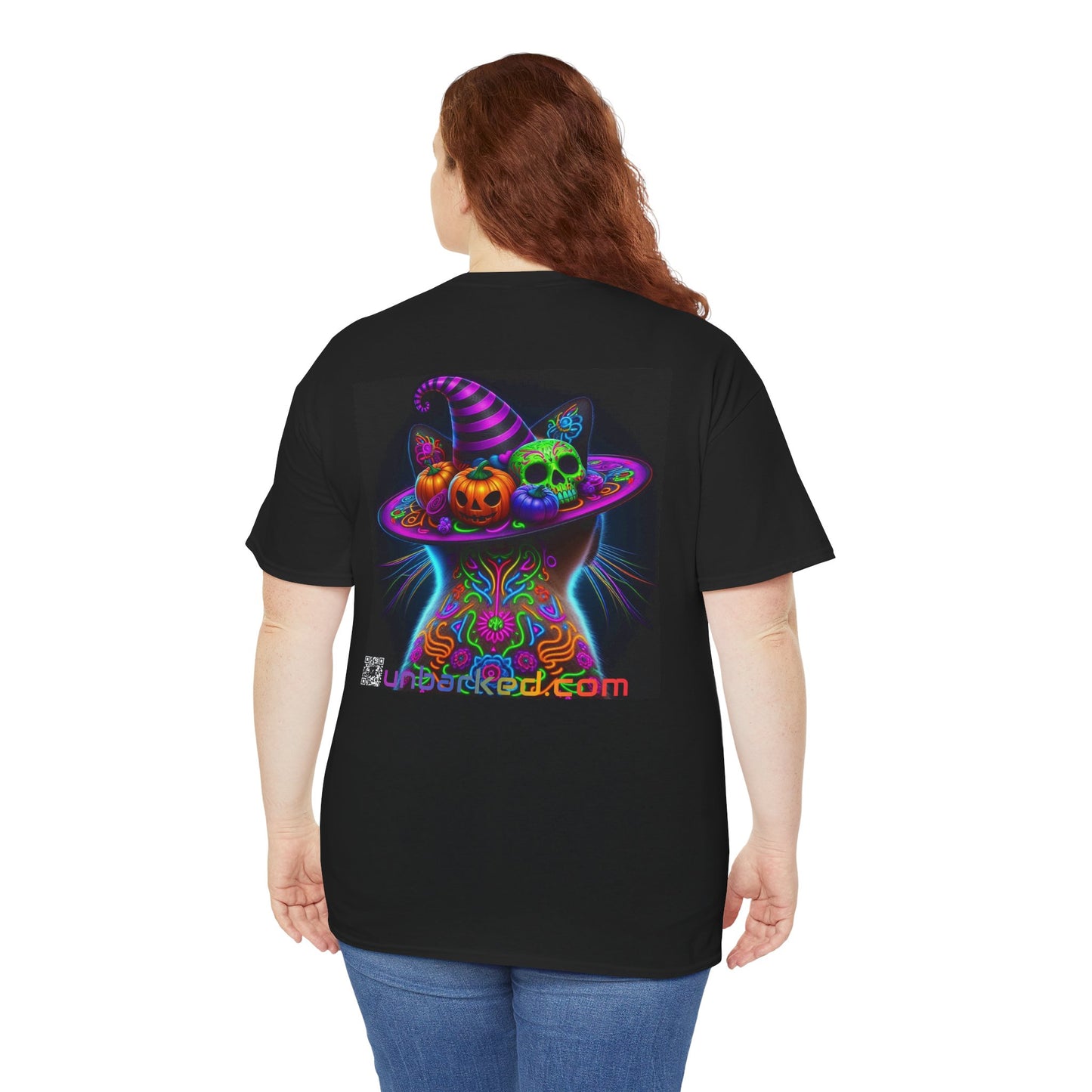 UNBARKED! Halloween Collection - Siamese Cat Vibrant Día de Muertos Tattoo Unisex Heavy Cotton Tee
