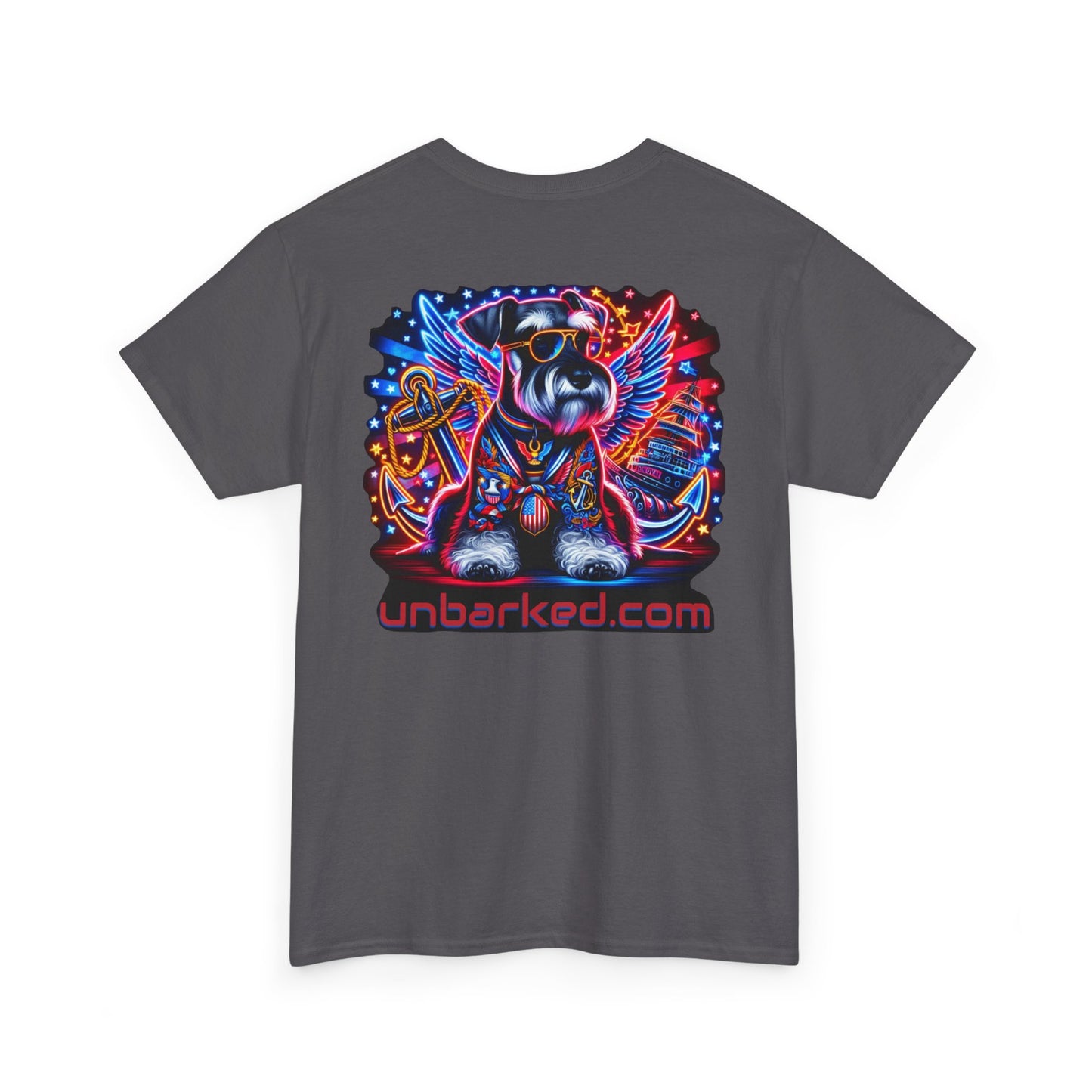 Patriot Miniature Schnauzer Dog Tattoo Heavy Cotton Tee Shirt