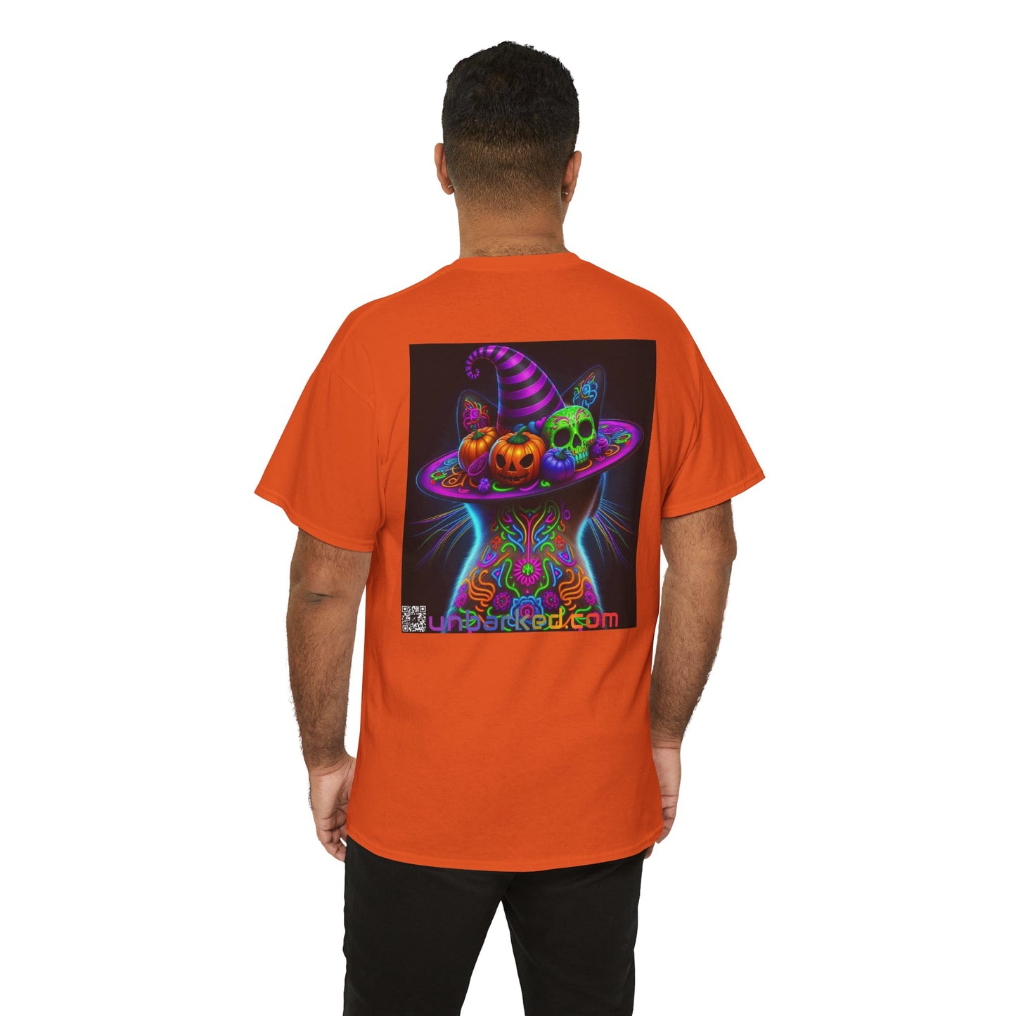 UNBARKED! Halloween Collection - Siamese Cat Vibrant Día de Muertos Tattoo Unisex Heavy Cotton Tee
