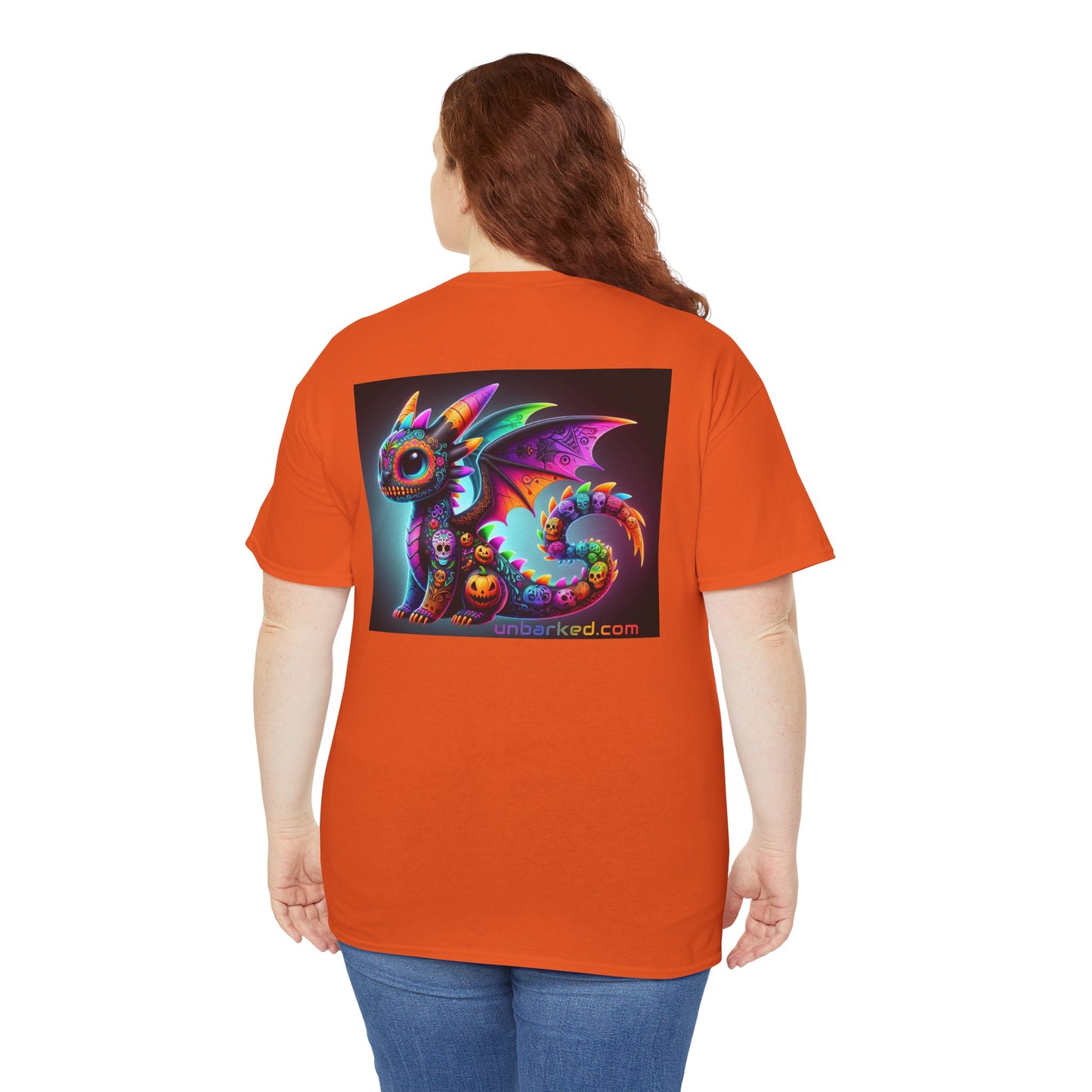 UNBARKED! Halloween Collection - Dragon Vibrant Día de Muertos Tattoo Unisex Heavy Cotton Tee