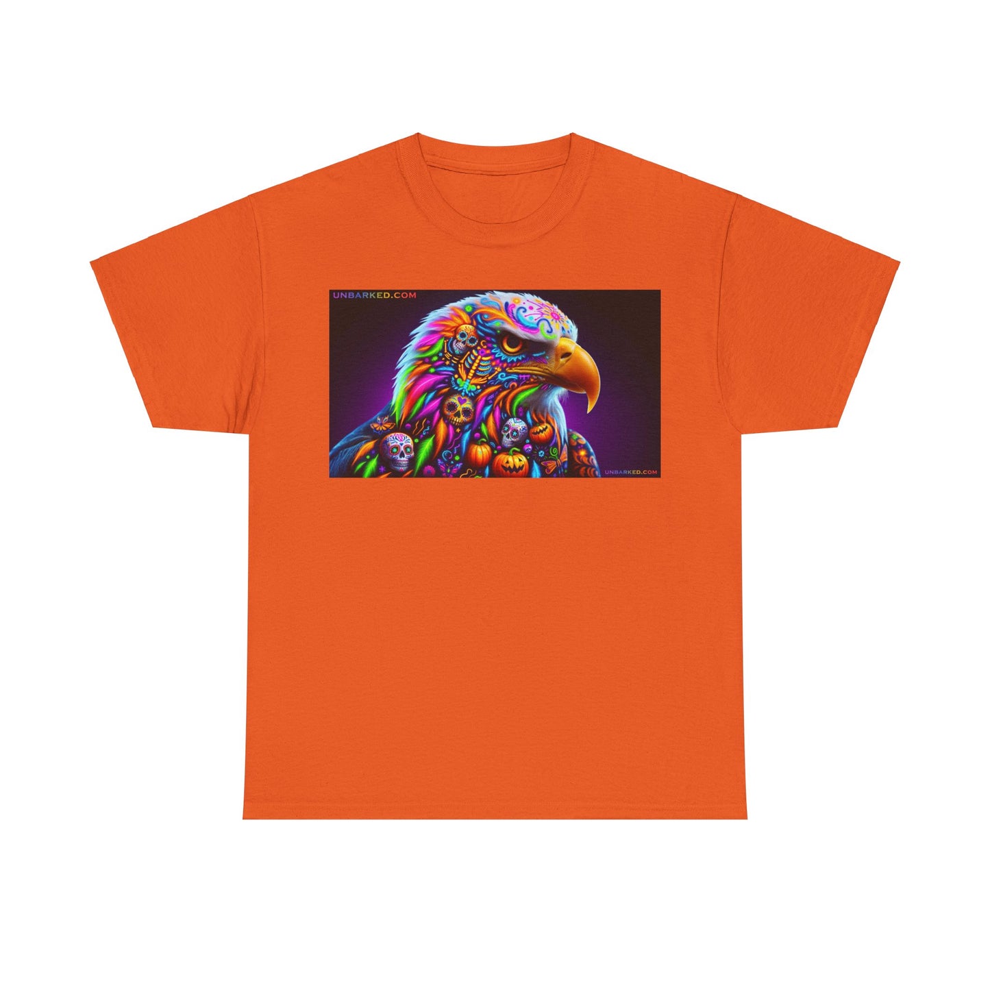UNBARKED! Halloween Collection - Bald Eagle Vibrant Día de Muertos Tattoo Unisex Heavy Cotton Tee Shirt