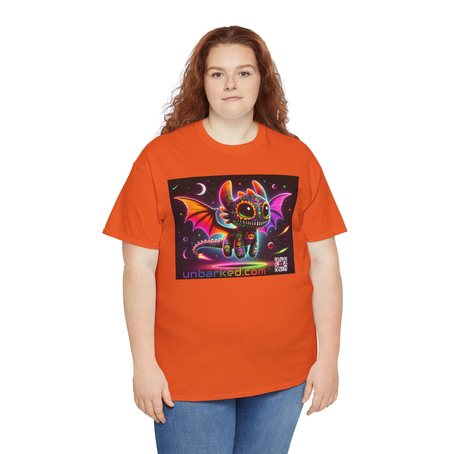 UNBARKED! Halloween Collection - Dragon Vibrant Día de Muertos Tattoo Unisex Heavy Cotton Tee
