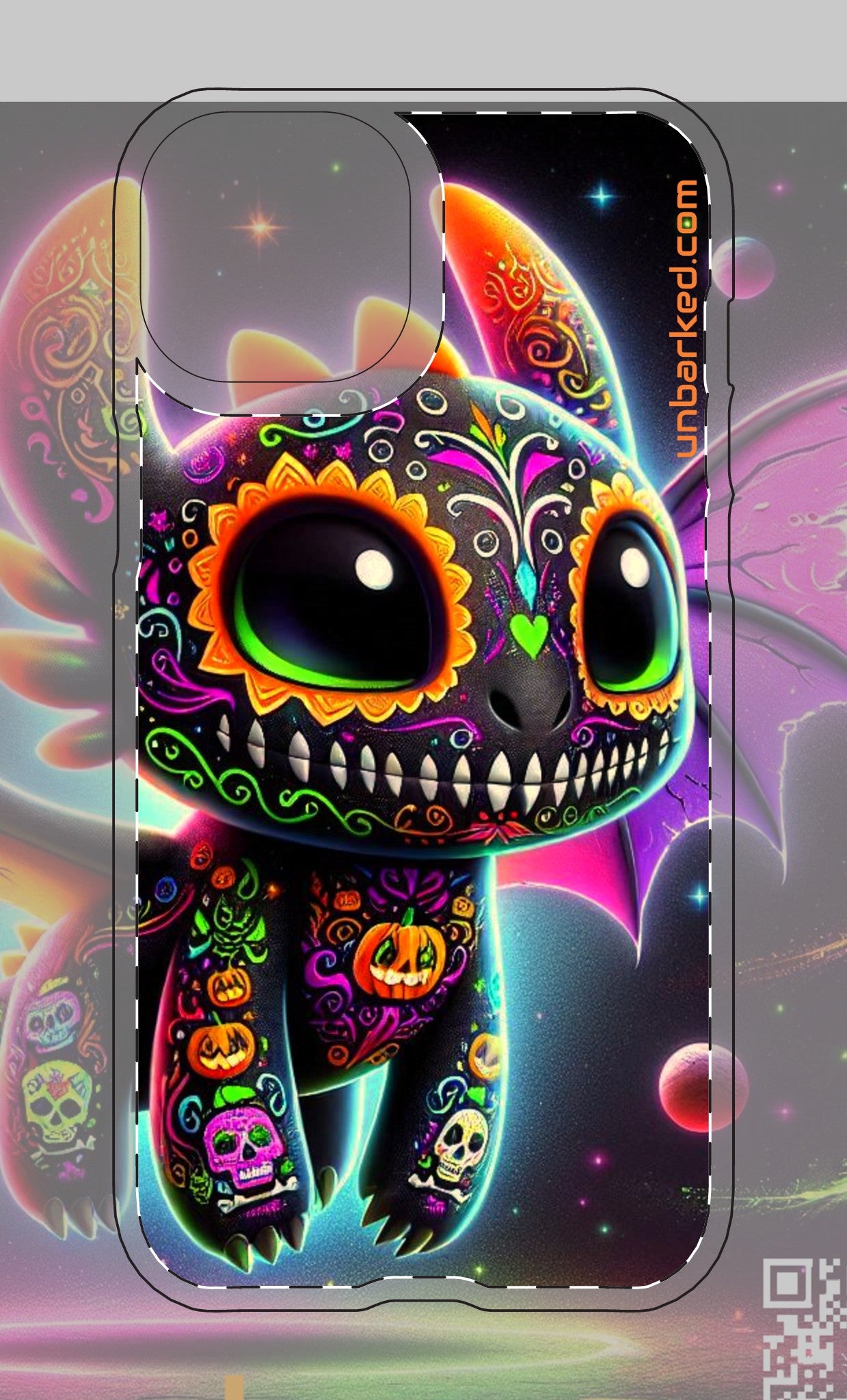 Halloween Collective iphone 14/15 Tough Magnetic Cases Polycarbonite UNBARKED! Dragon
