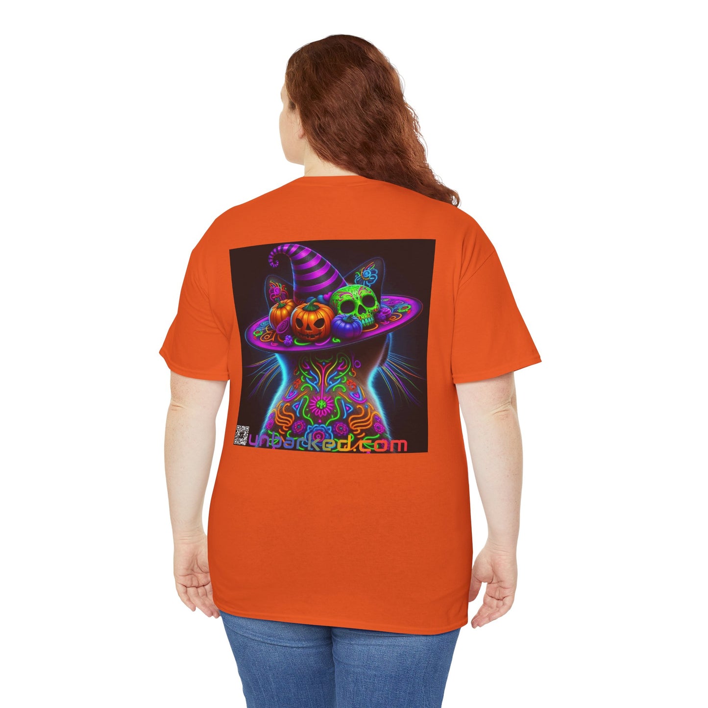 UNBARKED! Halloween Collection - Siamese Cat Vibrant Día de Muertos Tattoo Unisex Heavy Cotton Tee