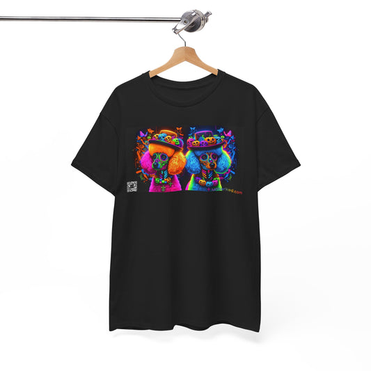 UNBARKED! Halloween Collection - Poodle Dog Vibrant Día de Muertos Tattoo Unisex Heavy Cotton Tee