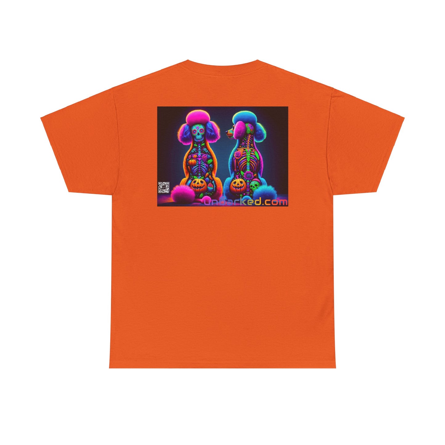 UNBARKED! Halloween Collection - Poodle Dog Vibrant Día de Muertos Tattoo Unisex Heavy Cotton Tee