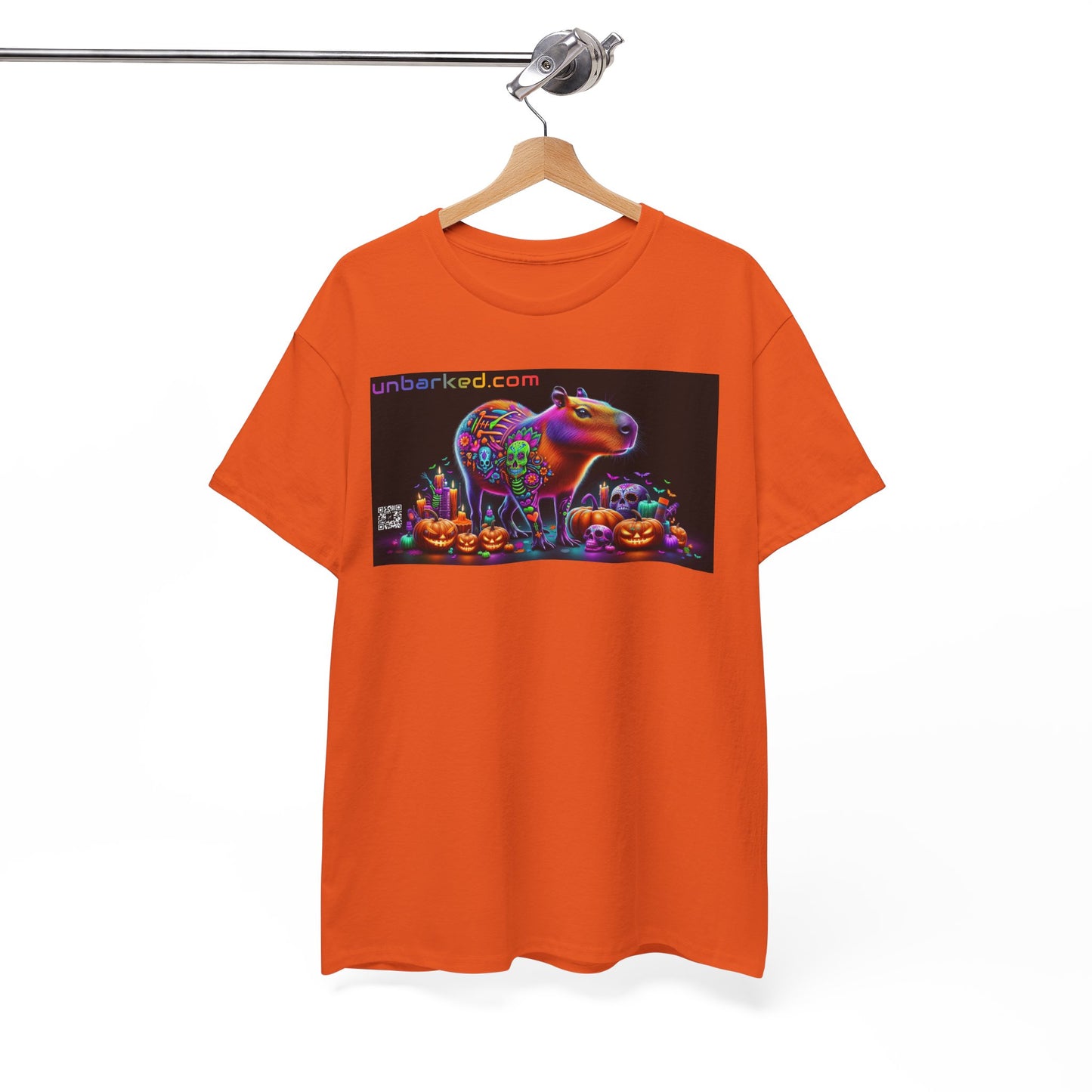 UNBARKED! Halloween Collection - Capybara Vibrant Día de Muertos Tattoo Unisex Heavy Cotton Tee