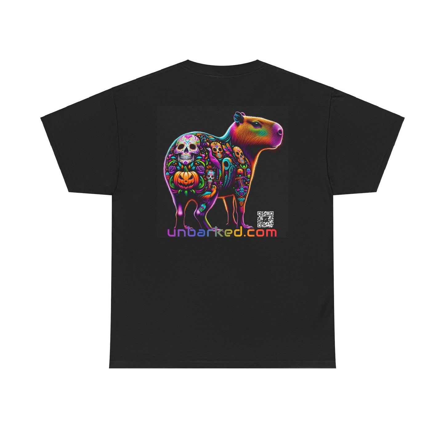 UNBARKED! Halloween Collection - Capybara Vibrant Día de Muertos Tattoo Unisex Heavy Cotton Tee