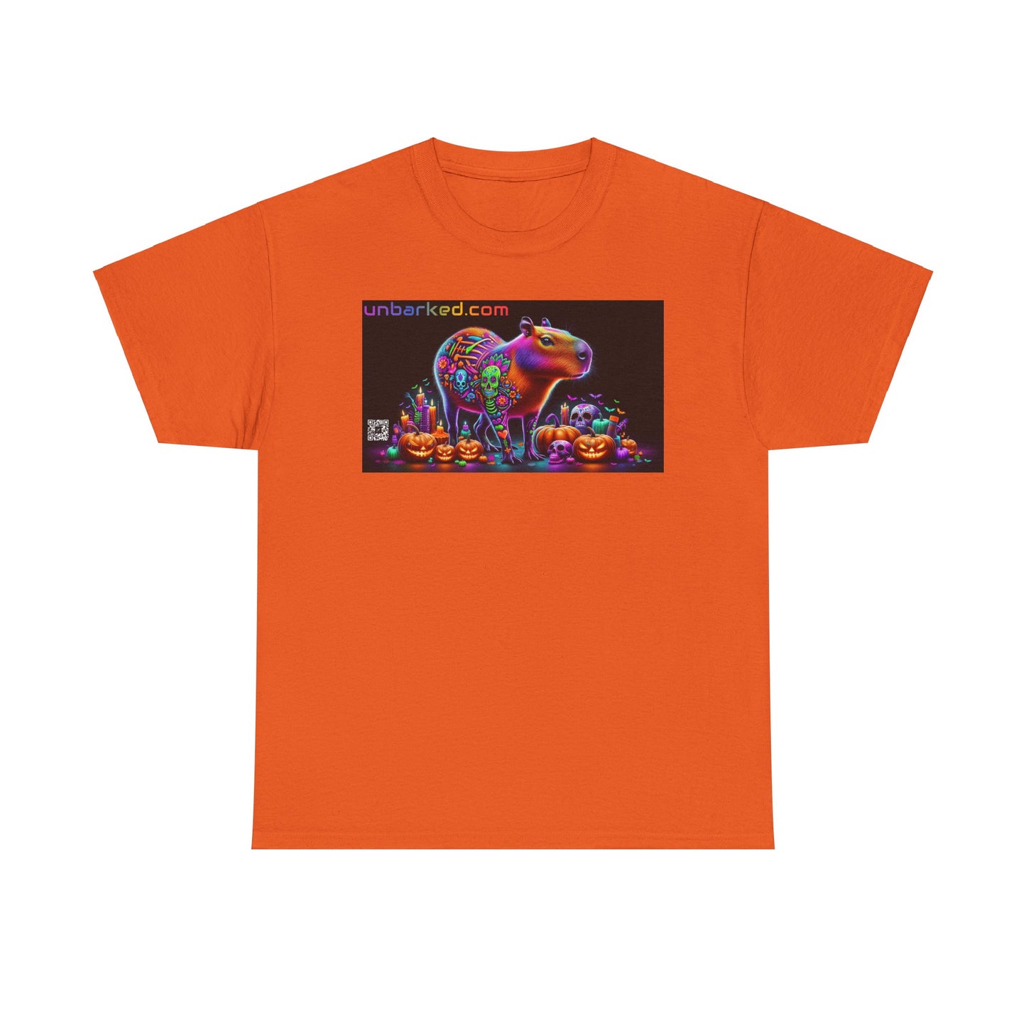 UNBARKED! Halloween Collection - Capybara Vibrant Día de Muertos Tattoo Unisex Heavy Cotton Tee