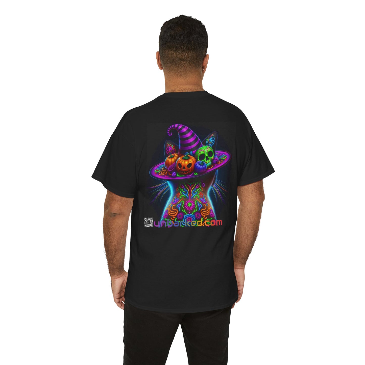 UNBARKED! Halloween Collection - Siamese Cat Vibrant Día de Muertos Tattoo Unisex Heavy Cotton Tee