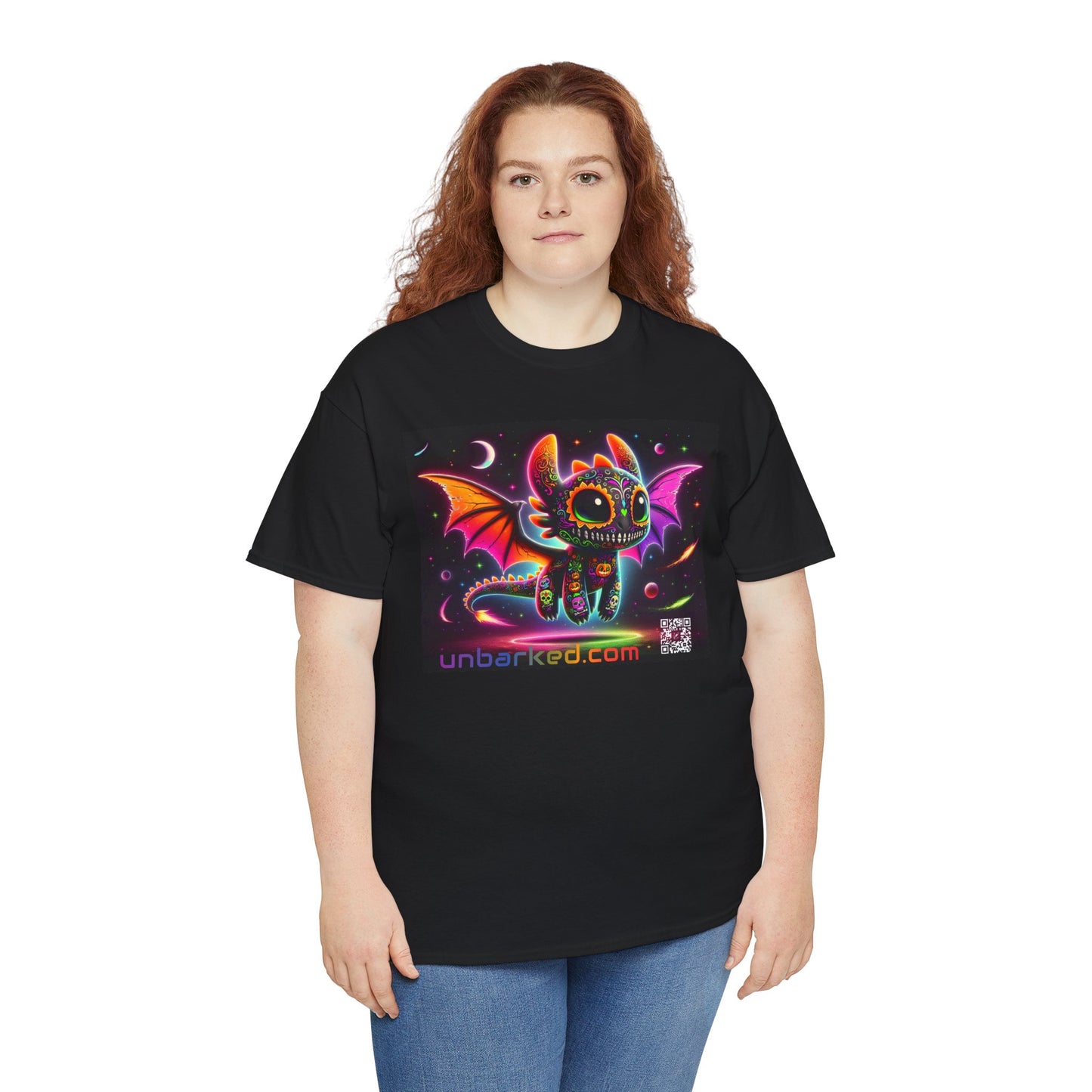 UNBARKED! Halloween Collection - Dragon Vibrant Día de Muertos Tattoo Unisex Heavy Cotton Tee