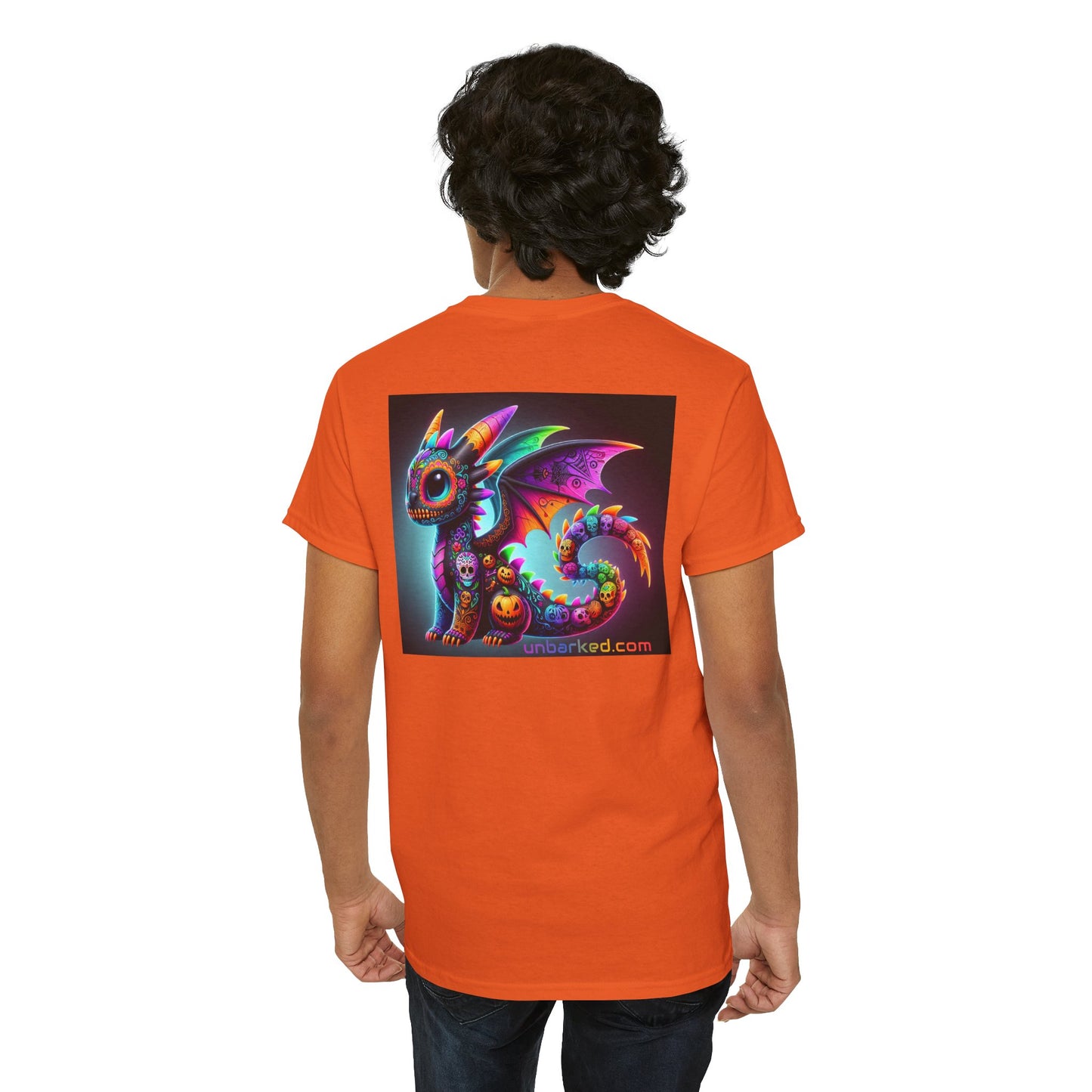UNBARKED! Halloween Collection - Dragon Vibrant Día de Muertos Tattoo Unisex Heavy Cotton Tee