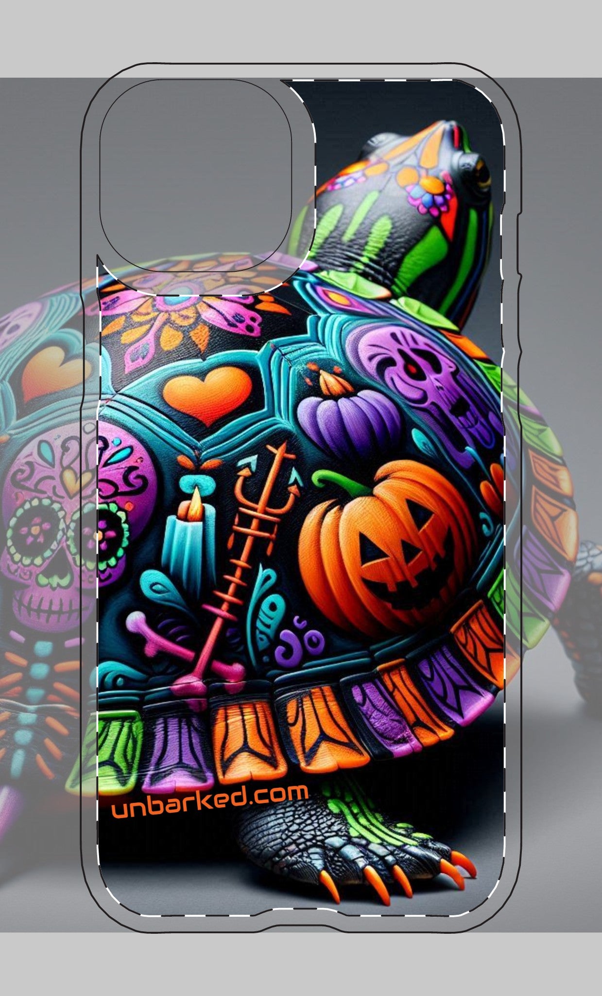 Halloween Collective UNBARKED! Tough Magnetic Cases Dia De Los Muertos Slider Turtle iphone 14/15 Case Ultra/