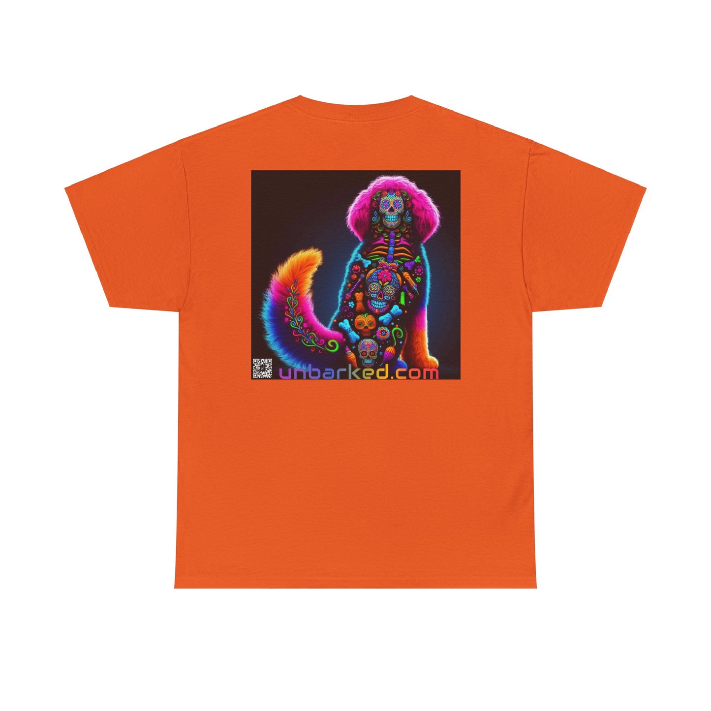 UNBARKED! Halloween Collection - Bernadoodle Dog Vibrant Día de Muertos Tattoo Unisex Heavy Cotton Tee