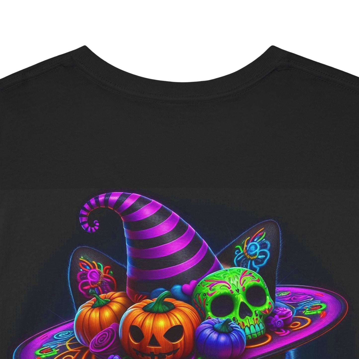 UNBARKED! Halloween Collection - Siamese Cat Vibrant Día de Muertos Tattoo Unisex Heavy Cotton Tee