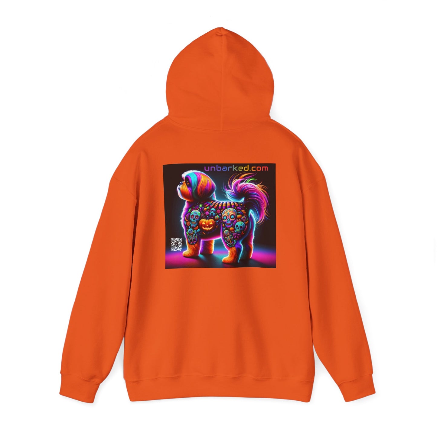 Hooded Sweatshirt UNBARKED! Halloween Collection - Shihtzu Dog Vibrant Día de Muertos Tattoo Hoodie Unisex Heavy Blend™