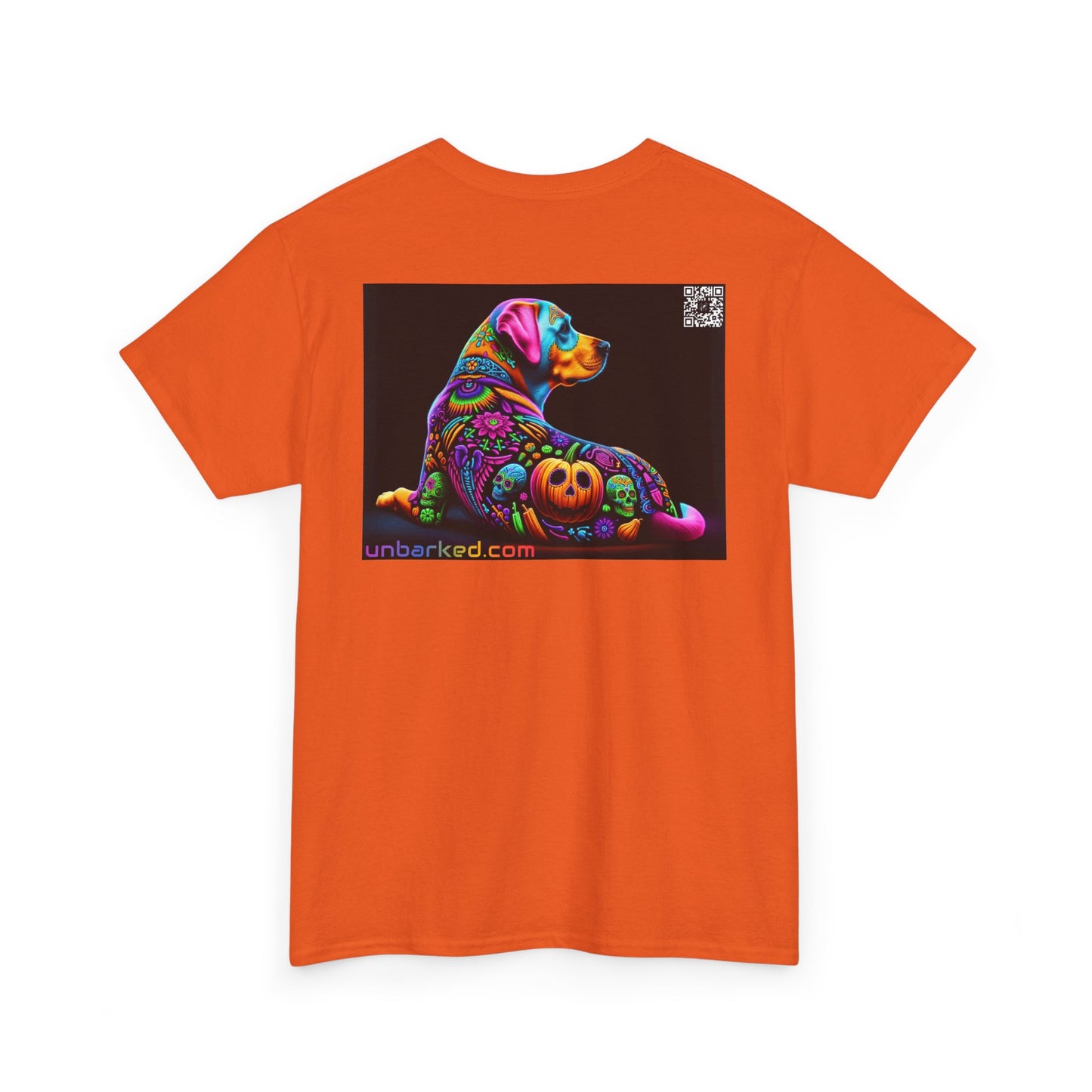 UNBARKED! Halloween Collection - Labrador Retreiver Dog Vibrant Día de Muertos Tattoo Unisex Heavy Cotton Tee