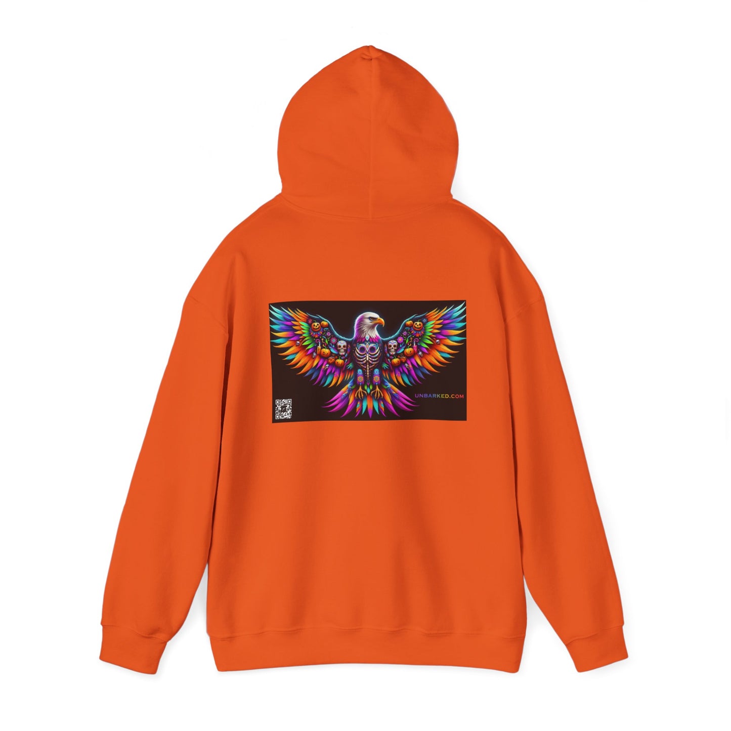 Hooded Sweatshirt UNBARKED! Halloween Collection - Bald Eagle Vibrant Día de Muertos Tattoo Hoodie Unisex Heavy Blend™