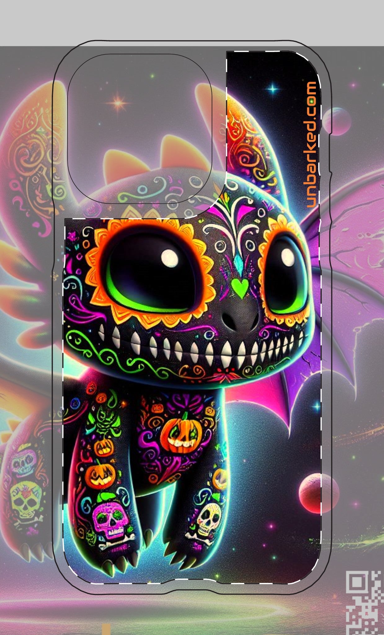 Halloween Collective iphone 14/15 Tough Magnetic Cases Polycarbonite UNBARKED! Dragon