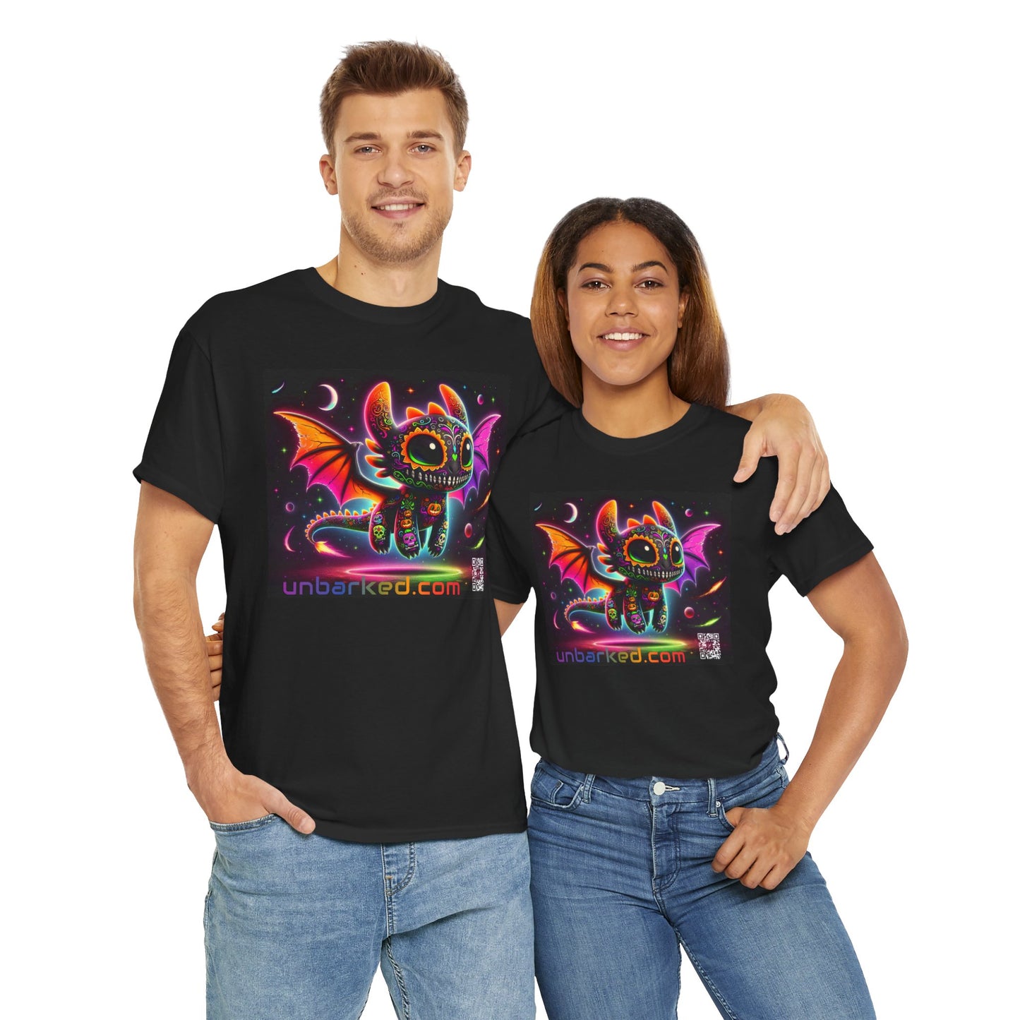 UNBARKED! Halloween Collection - Dragon Vibrant Día de Muertos Tattoo Unisex Heavy Cotton Tee