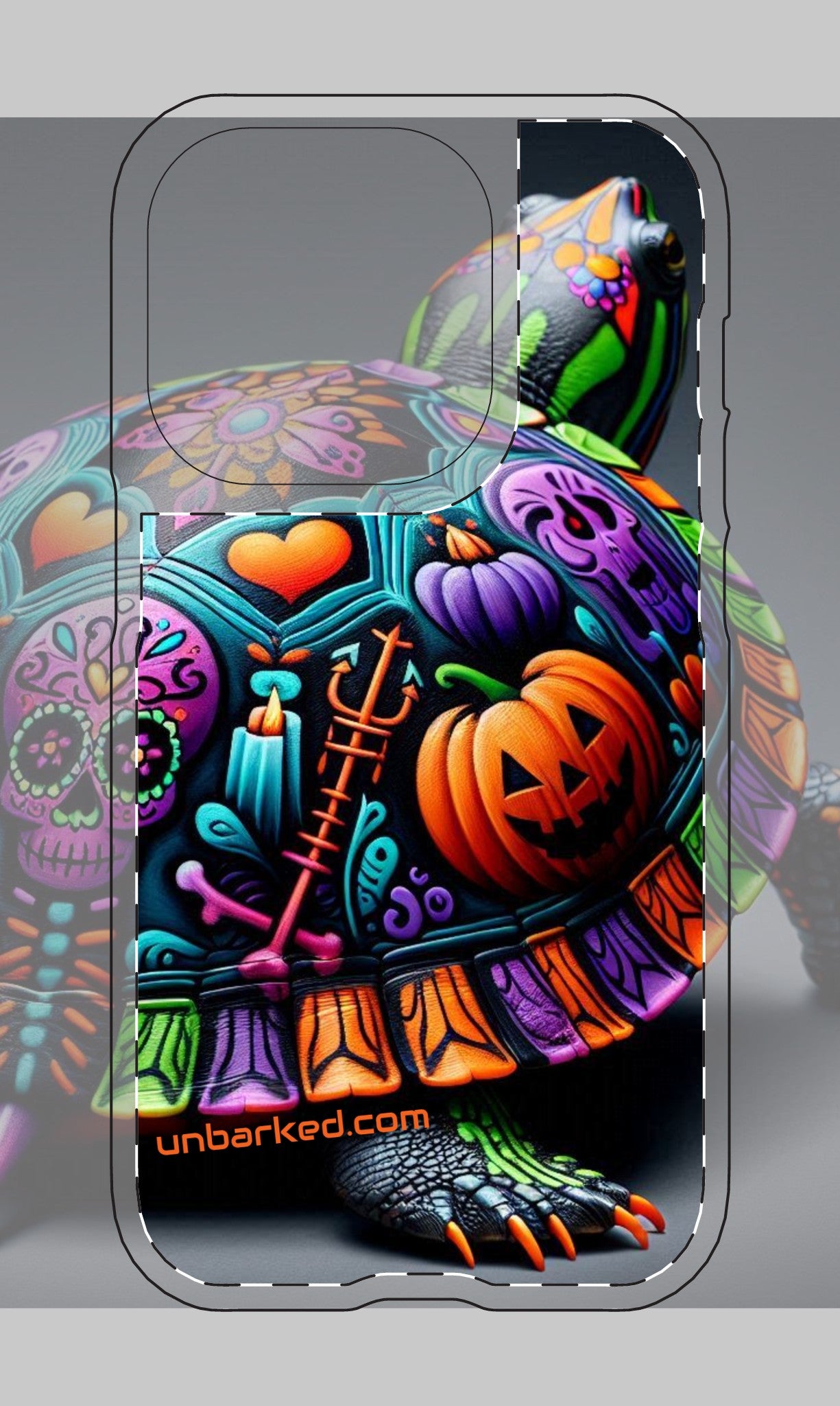 Halloween Collective UNBARKED! Tough Magnetic Cases Dia De Los Muertos Slider Turtle iphone 14/15 Case Ultra/
