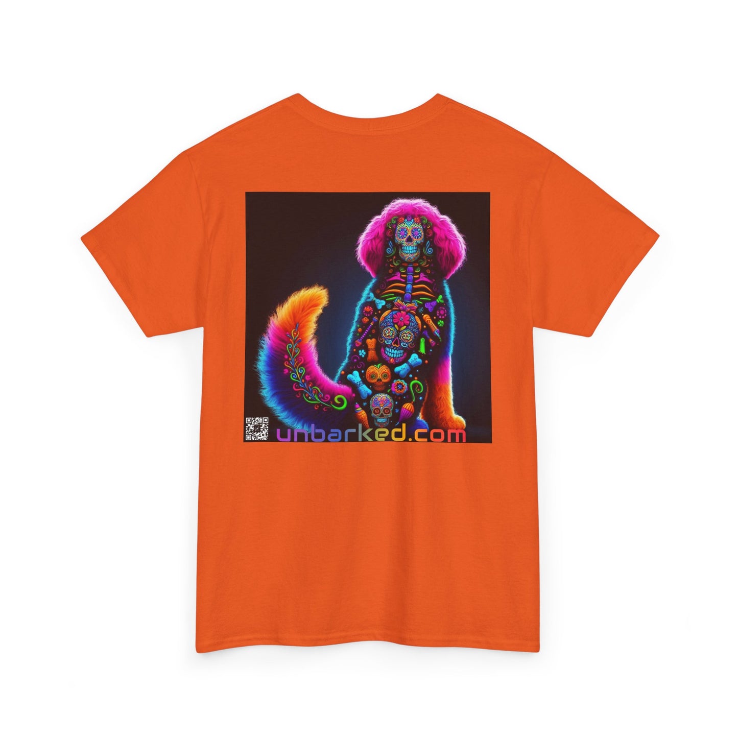 UNBARKED! Halloween Collection - Bernadoodle Dog Vibrant Día de Muertos Tattoo Unisex Heavy Cotton Tee