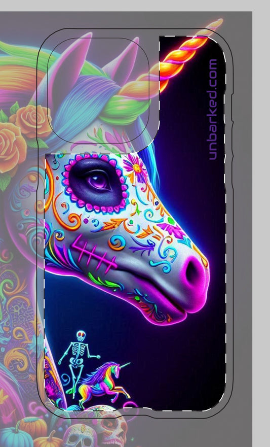 iphone 14 & 15 UNBARKED! Halloween Collective Dia De Los Muertos Unicorn Tough Magnetic Cases