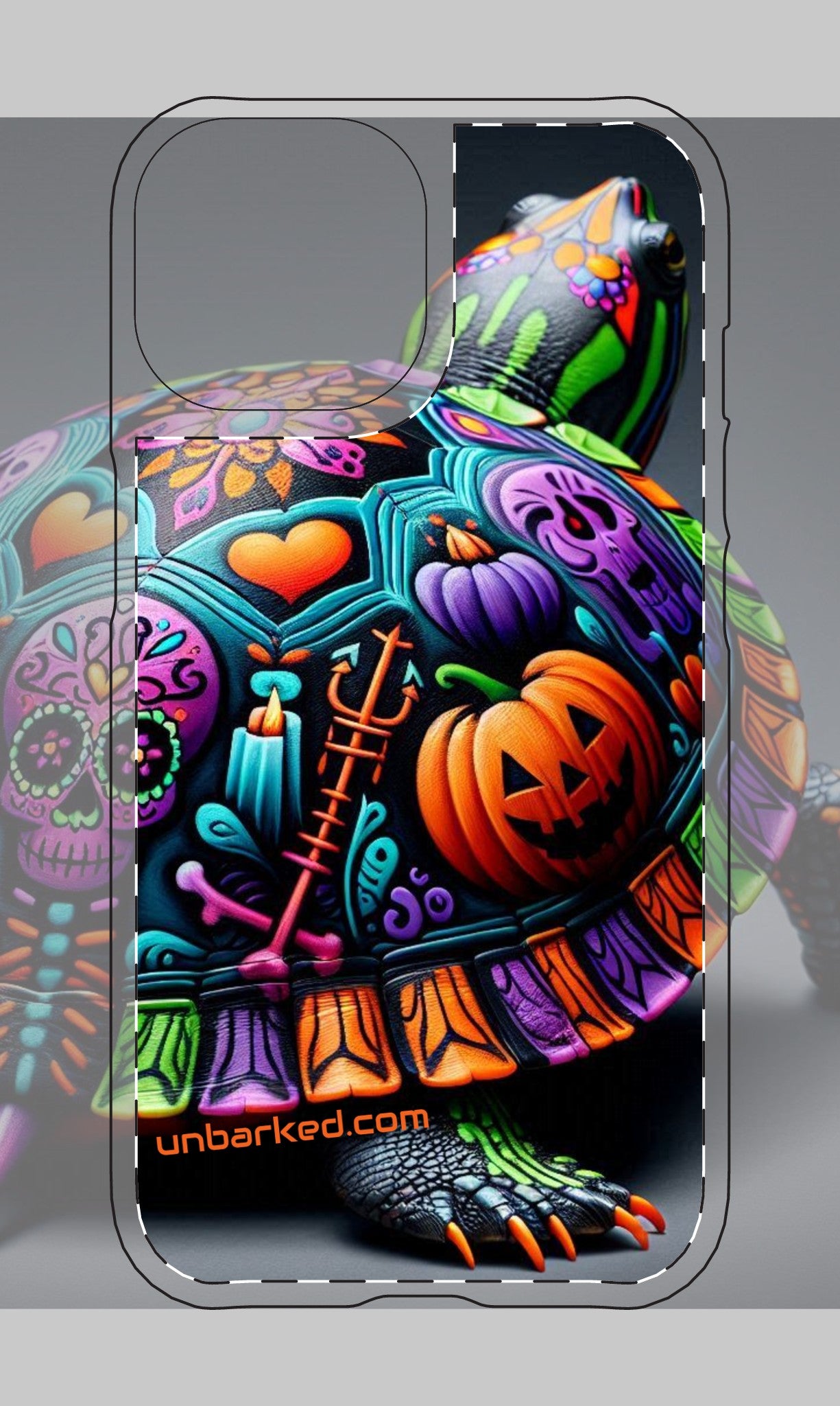 Halloween Collective UNBARKED! Tough Magnetic Cases Dia De Los Muertos Slider Turtle iphone 14/15 Case Ultra/
