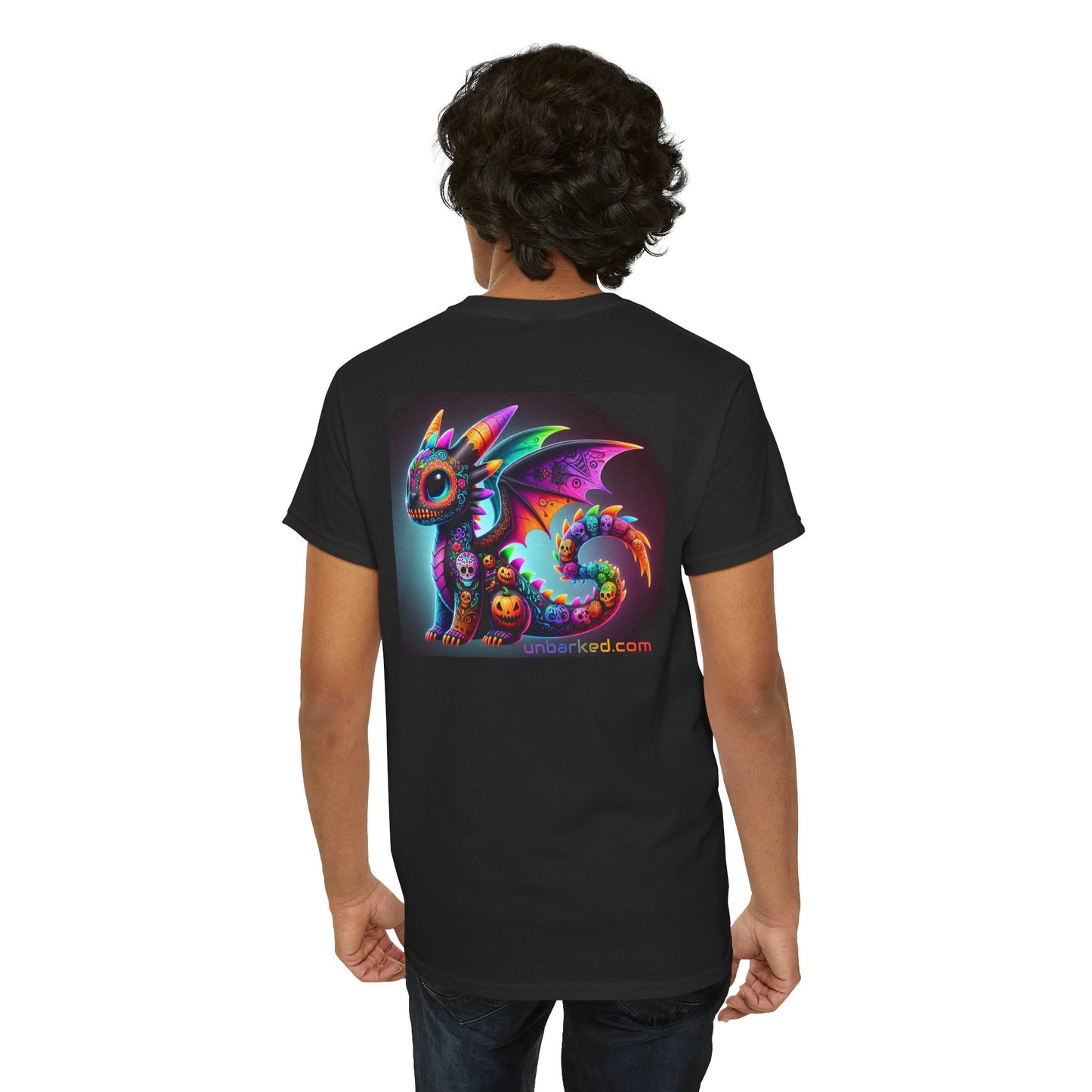 UNBARKED! Halloween Collection - Dragon Vibrant Día de Muertos Tattoo Unisex Heavy Cotton Tee