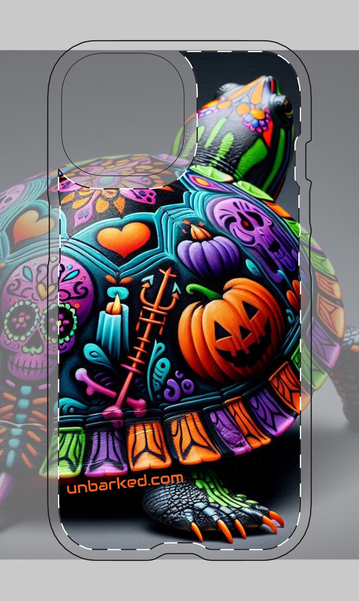 Halloween Collective UNBARKED! Tough Magnetic Cases Dia De Los Muertos Slider Turtle iphone 14/15 Case Ultra/