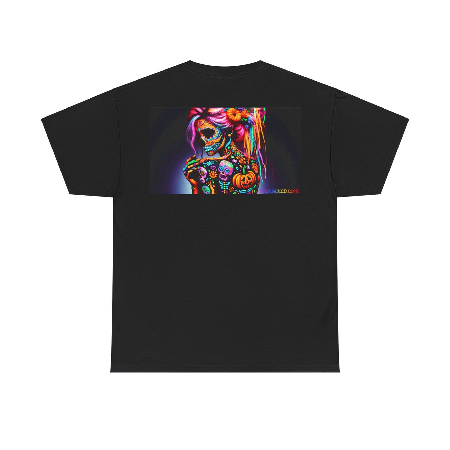 UNBARKED! Halloween Collection - Sexy Vibrant Día de Muertos Tattoo Unisex Heavy Cotton Tee Shirt