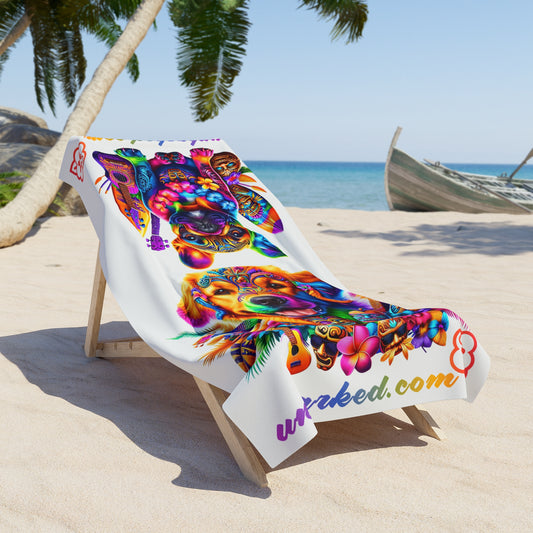 Golden Retreiver & Frenchie UNBARKED! Aloha Collective - Beach Towel 36"x72"