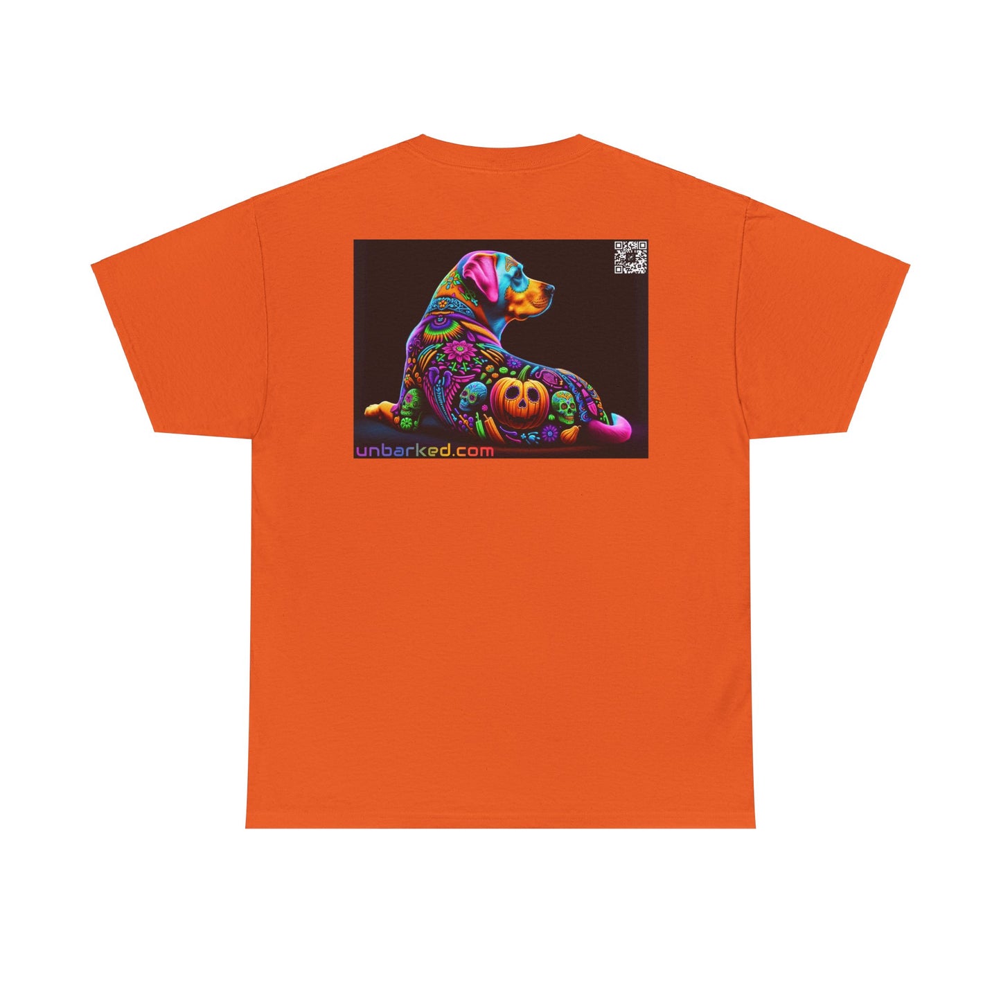 UNBARKED! Halloween Collection - Labrador Retreiver Dog Vibrant Día de Muertos Tattoo Unisex Heavy Cotton Tee