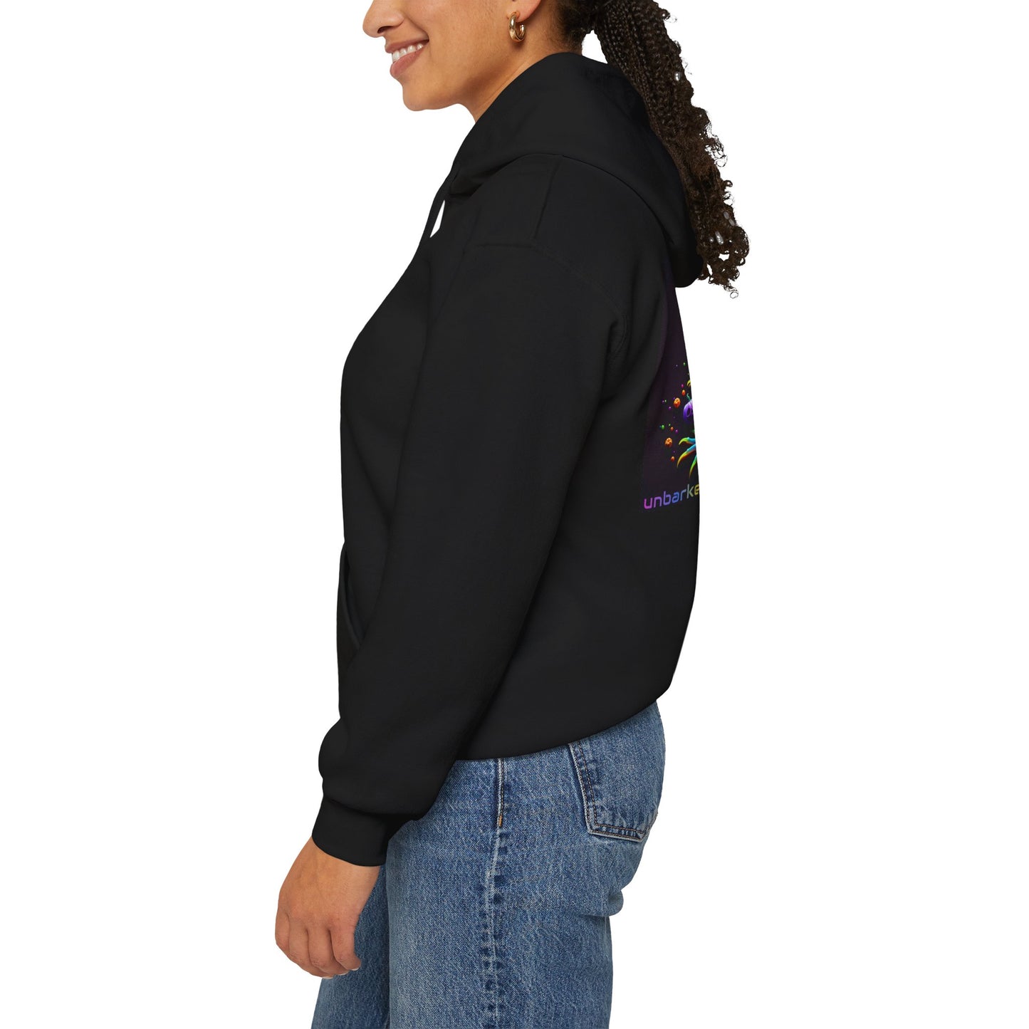 Unisex Heavy Blend™ Hooded Sweatshirt UNBARKED! Halloween Collection - Axolotl Vibrant Día de Muertos Tattoo